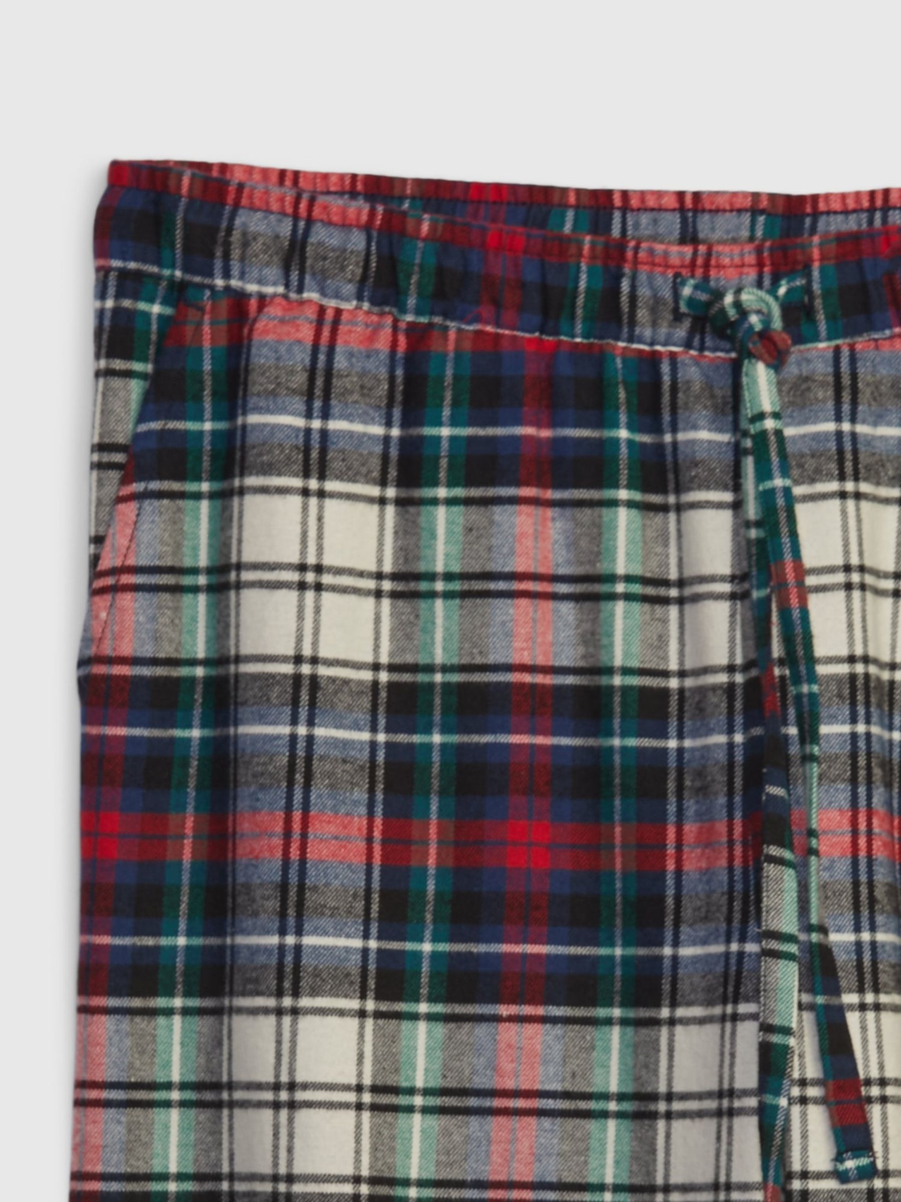 Green, Red & White Flannel Check Family Christmas Pyjama Bottoms - Image 4 of 4