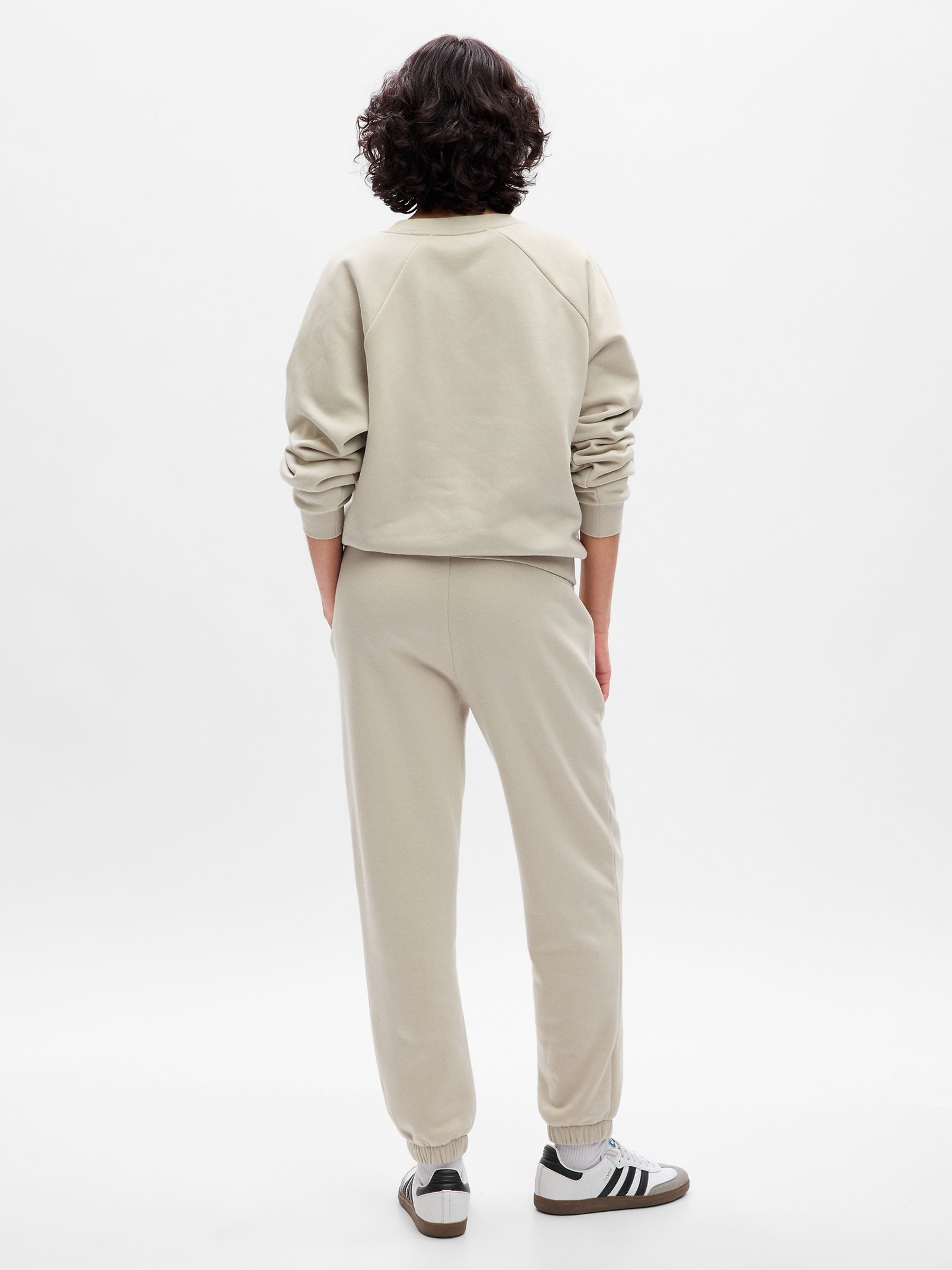 Cream High Waisted Cuffed Joggers - Image 3 of 3