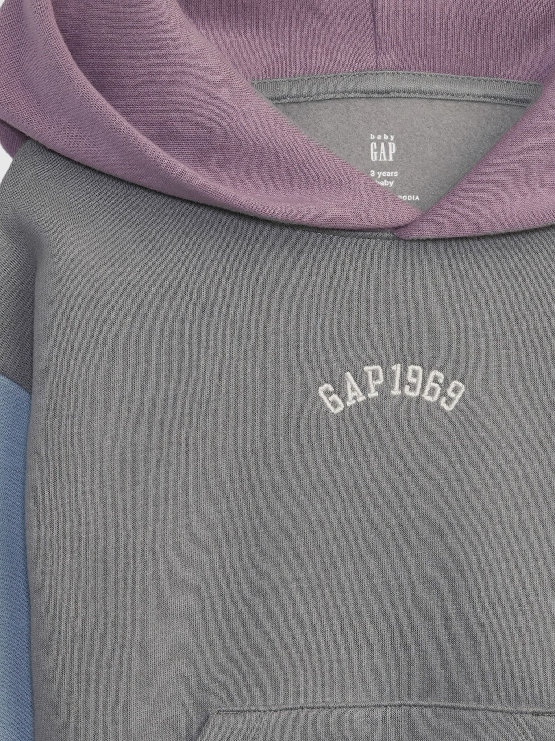 Grey 1969 Colourblock Arch Logo Hoodie (12mths-5yrs) - Image 3 of 4