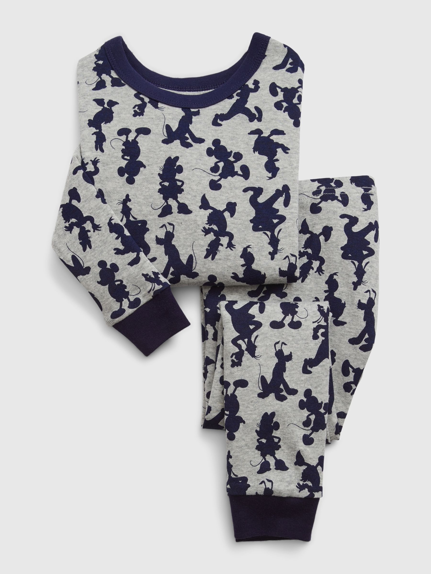 Grey & Navy Disney Mickey Mouse Organic Cotton Long Sleeve Pyjama Set (12mths-5yrs) - Image 1 of 2