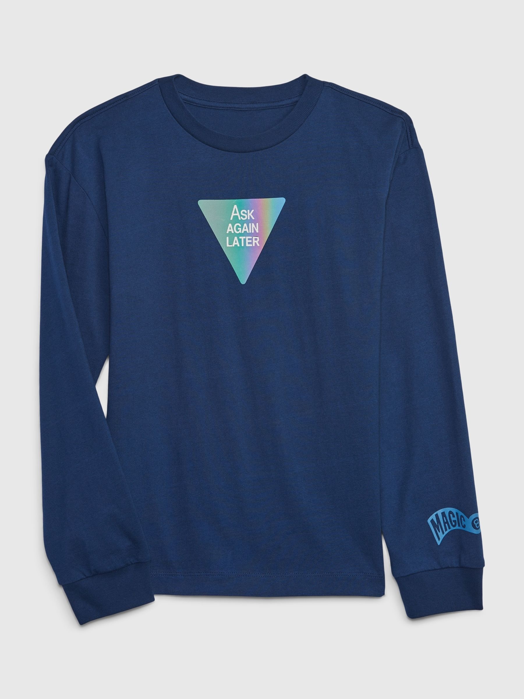 Blue Magic Eight Ball Long Sleeve Crew Neck T-Shirt (4-13yrs) - Image 1 of 1