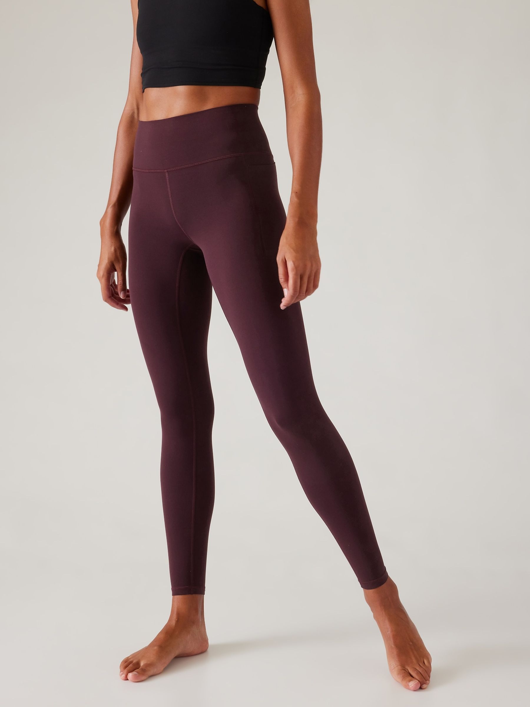 Athleta Burgundy Transcend Stash Leggings - Image 1 of 5