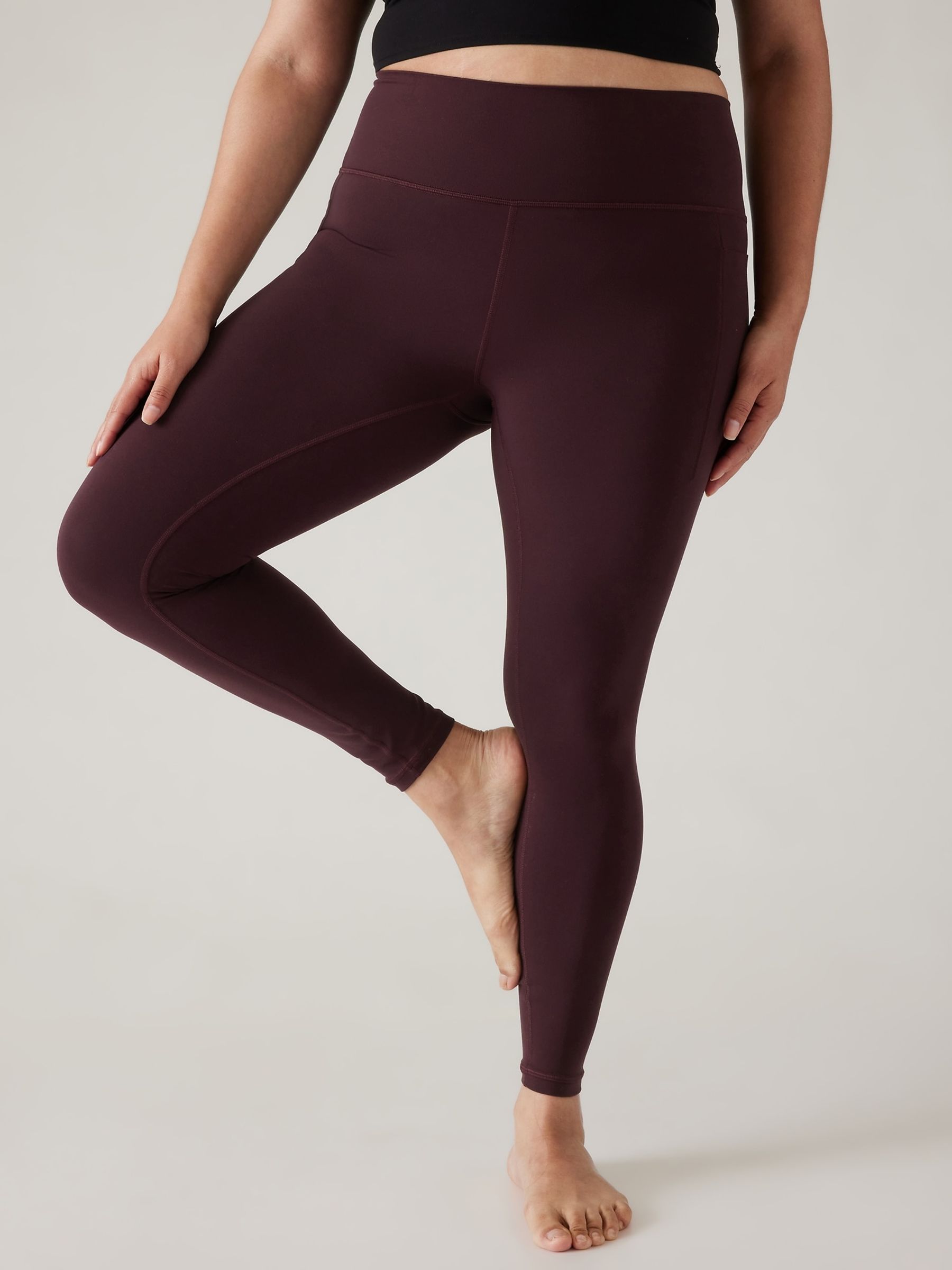 Athleta Burgundy Transcend Stash Leggings - Image 5 of 5