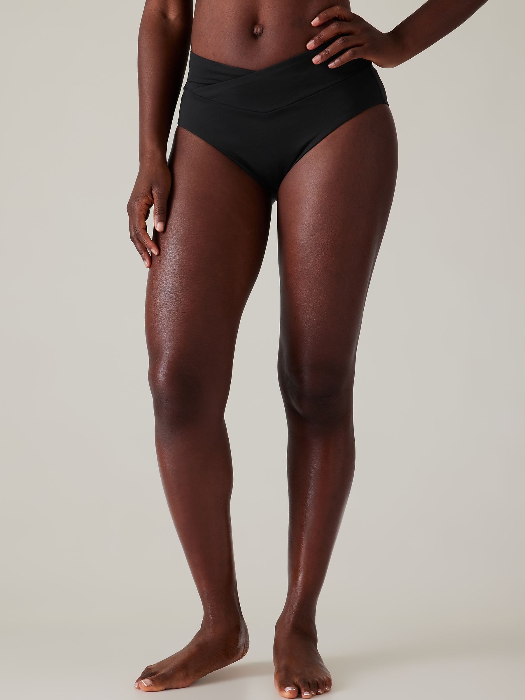 Athleta Black High Waist Crossover Bikini Bottoms Gap