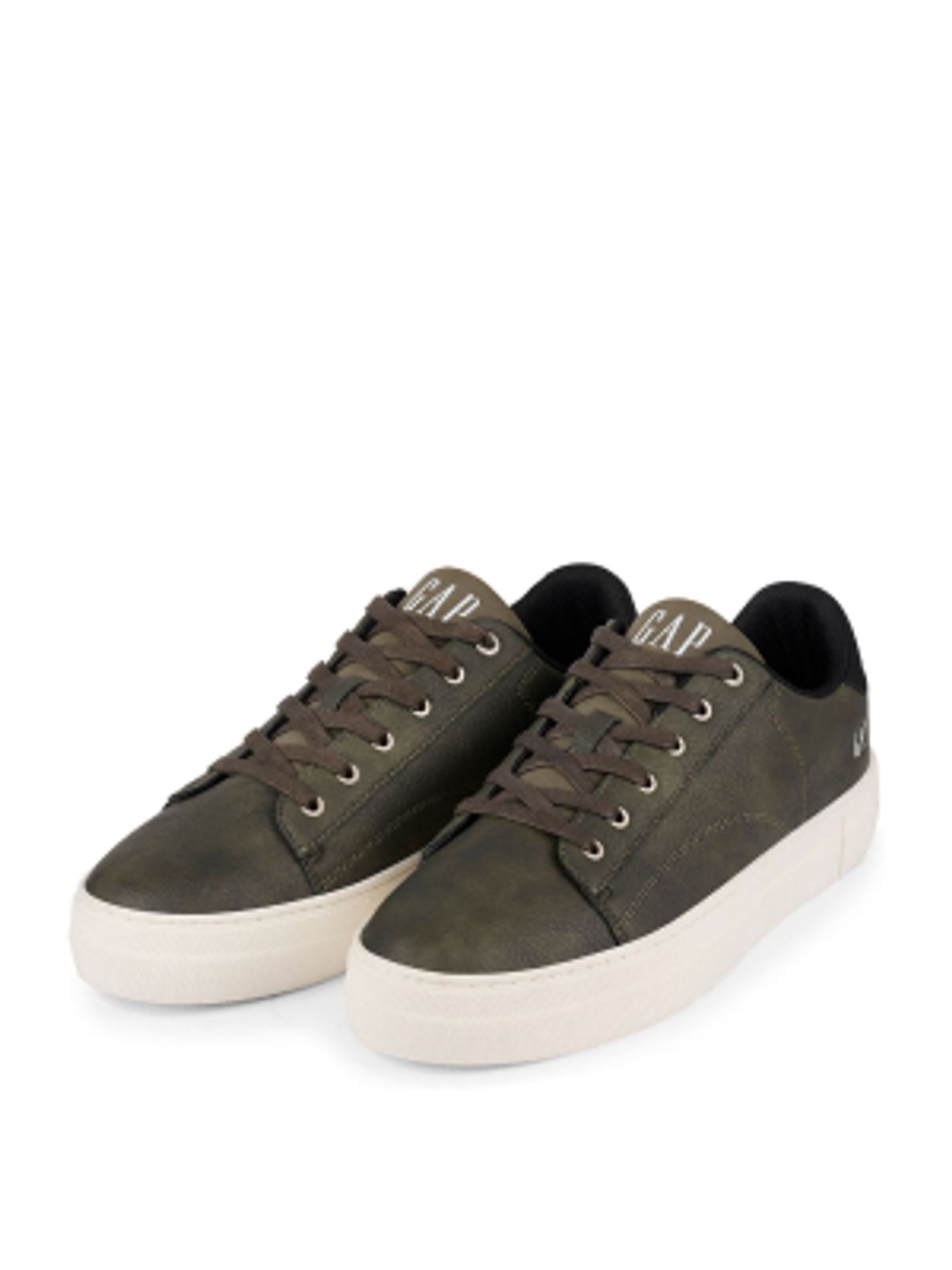 Khaki Green Portland Low Top Trainers - Image 1 of 5