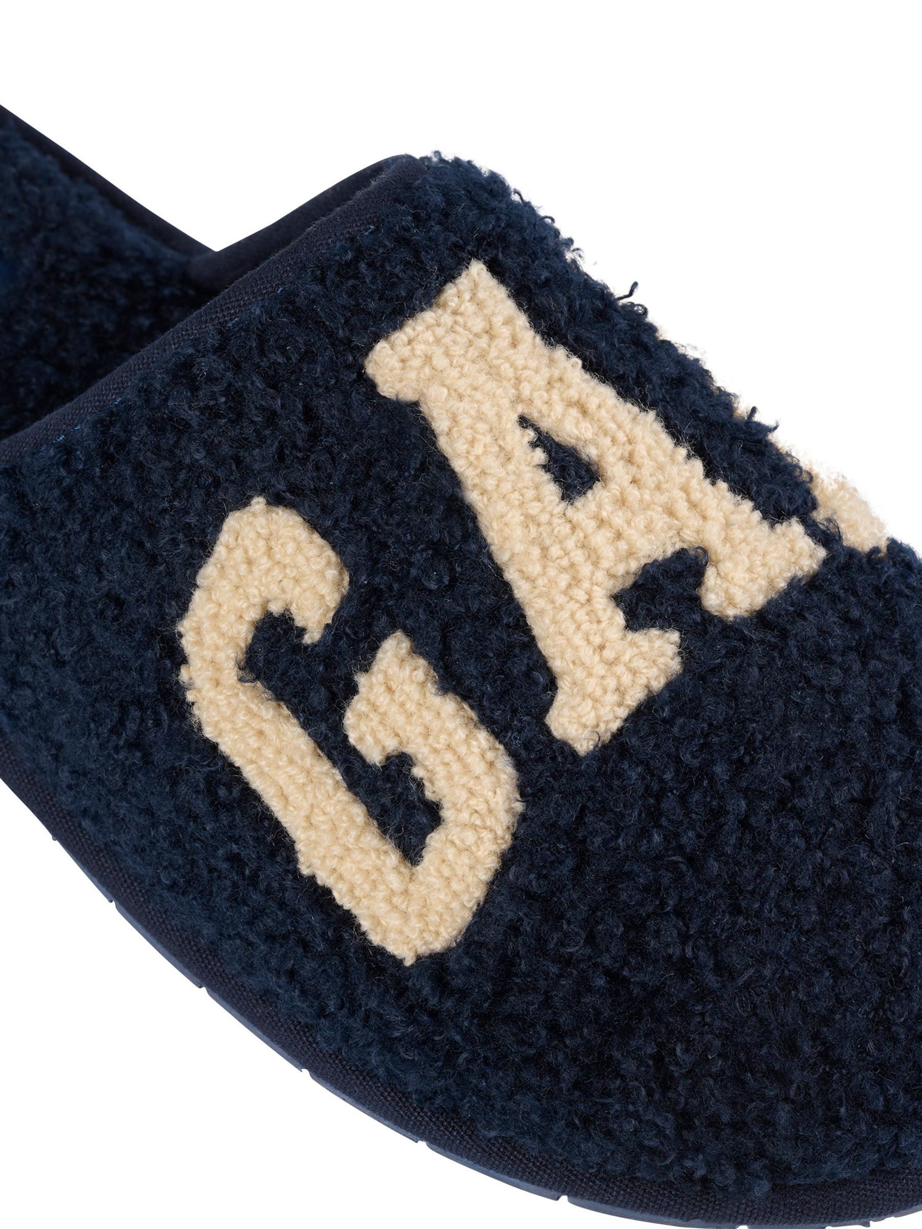 Navy Blue Women's Plano Logo Borg Slippers - Image 4 of 5