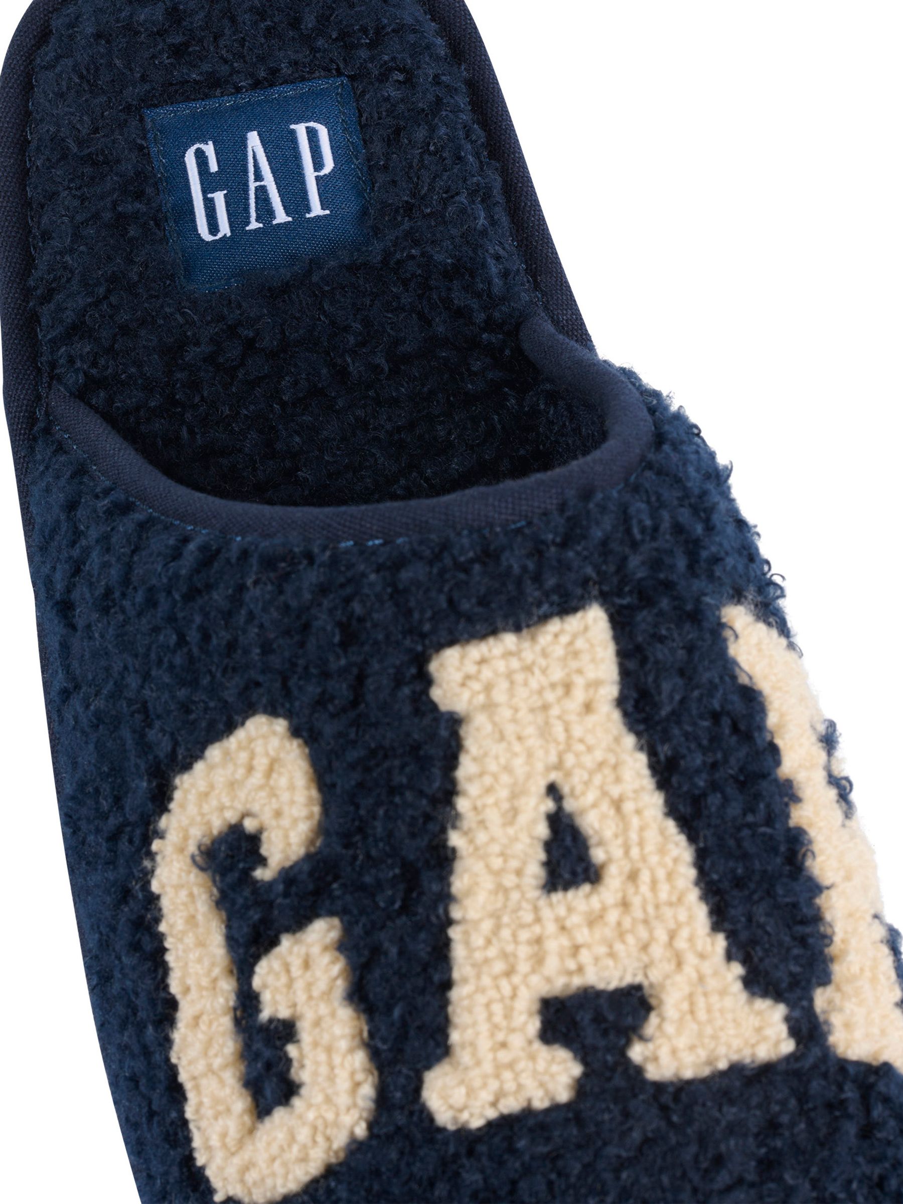 Navy Blue Women's Plano Logo Borg Slippers - Image 5 of 5