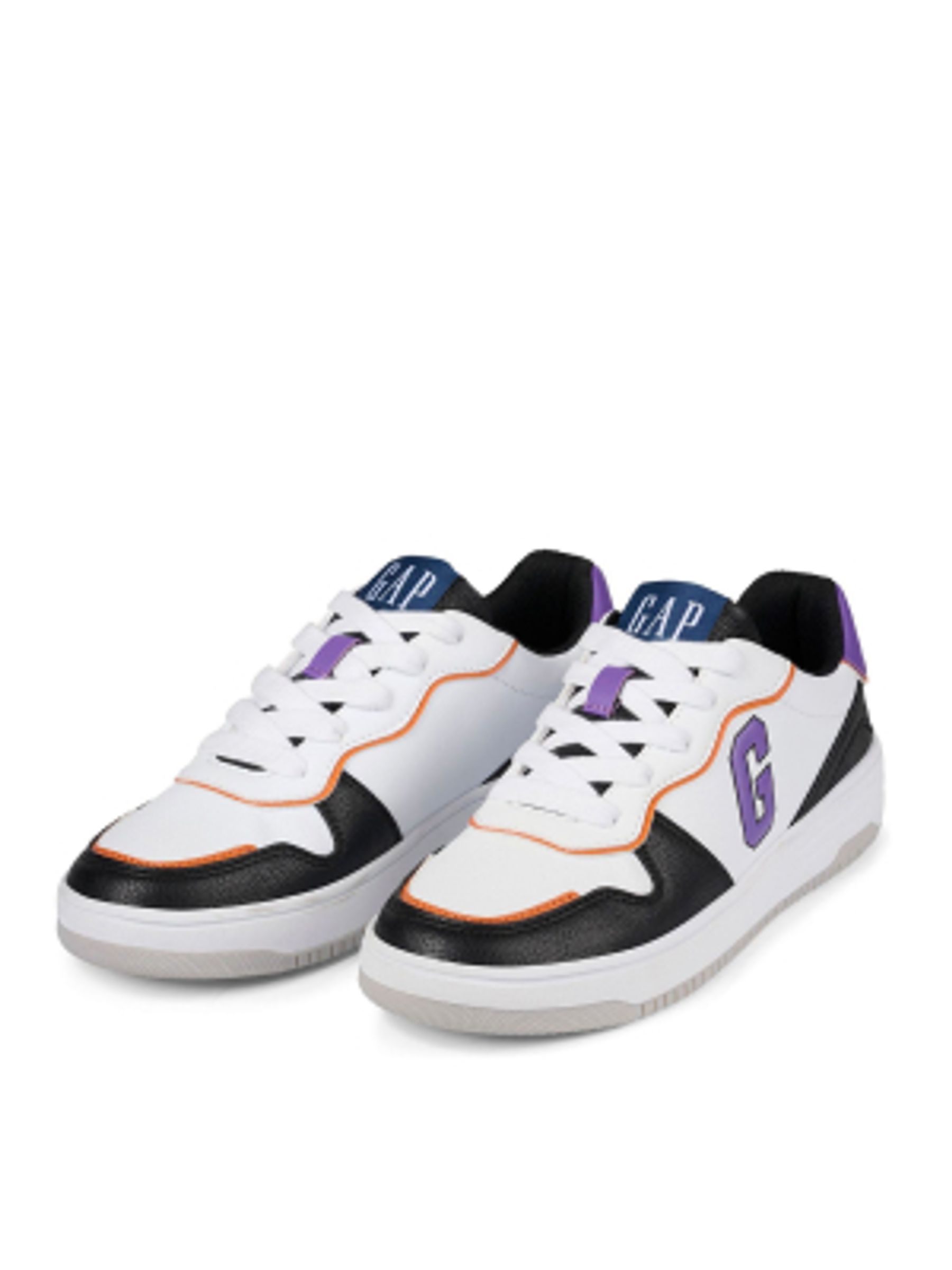 White, Purple and Black Boston Low Top Trainers - Image 1 of 8