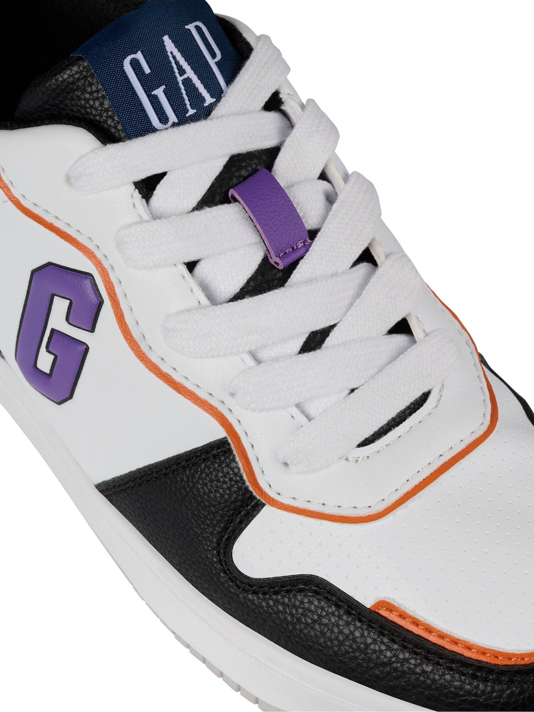 White, Purple and Black Boston Low Top Trainers - Image 4 of 8