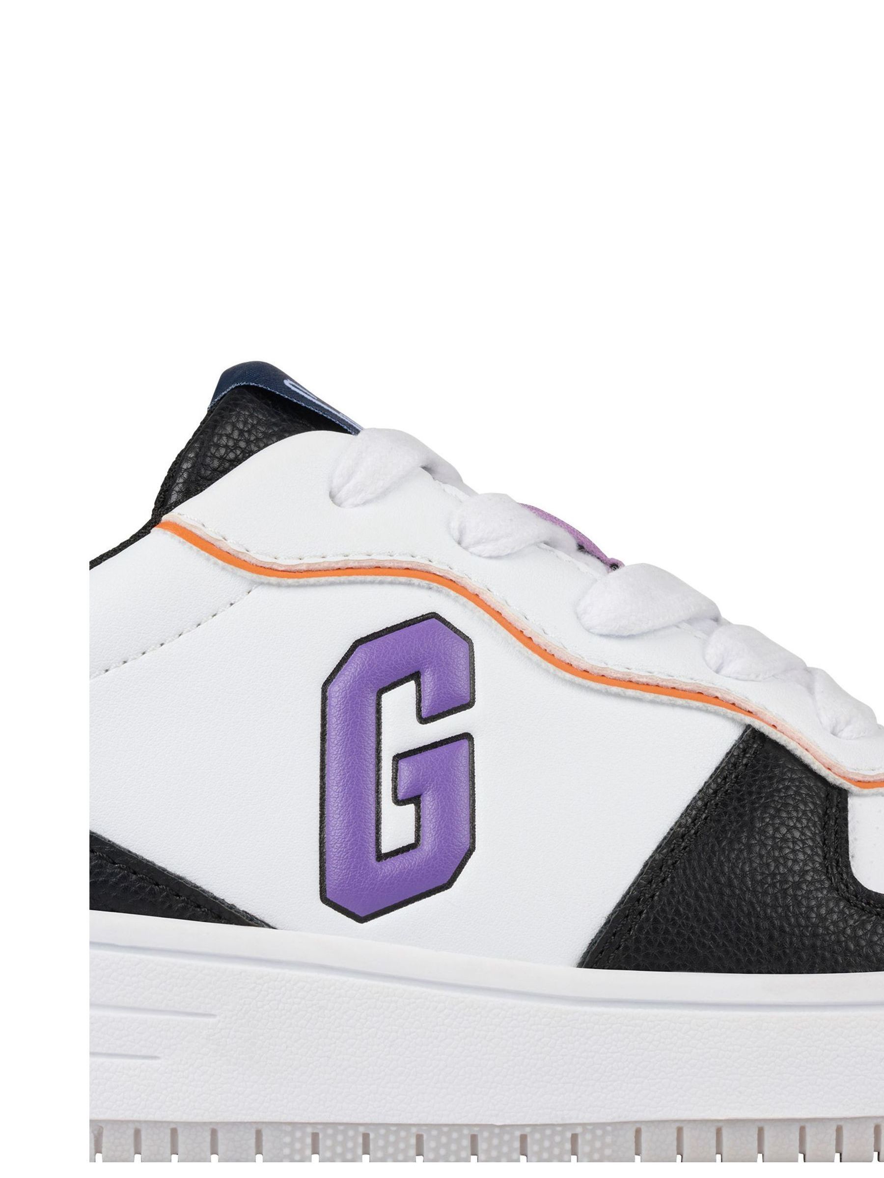 White, Purple and Black Boston Low Top Trainers - Image 5 of 8