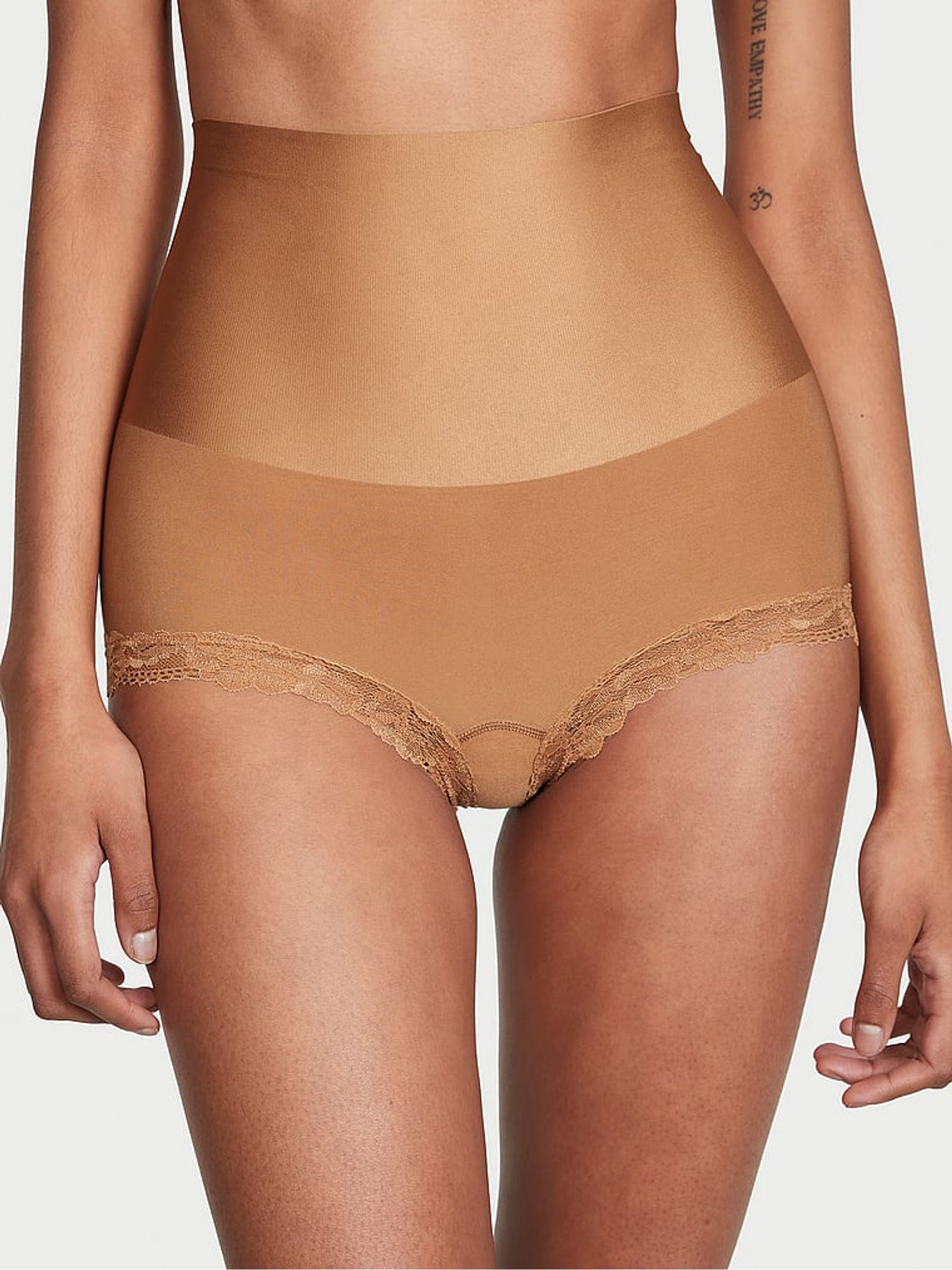 Toffee Nude Lace Trim Short Shaping Knickers - Image 1 of 4