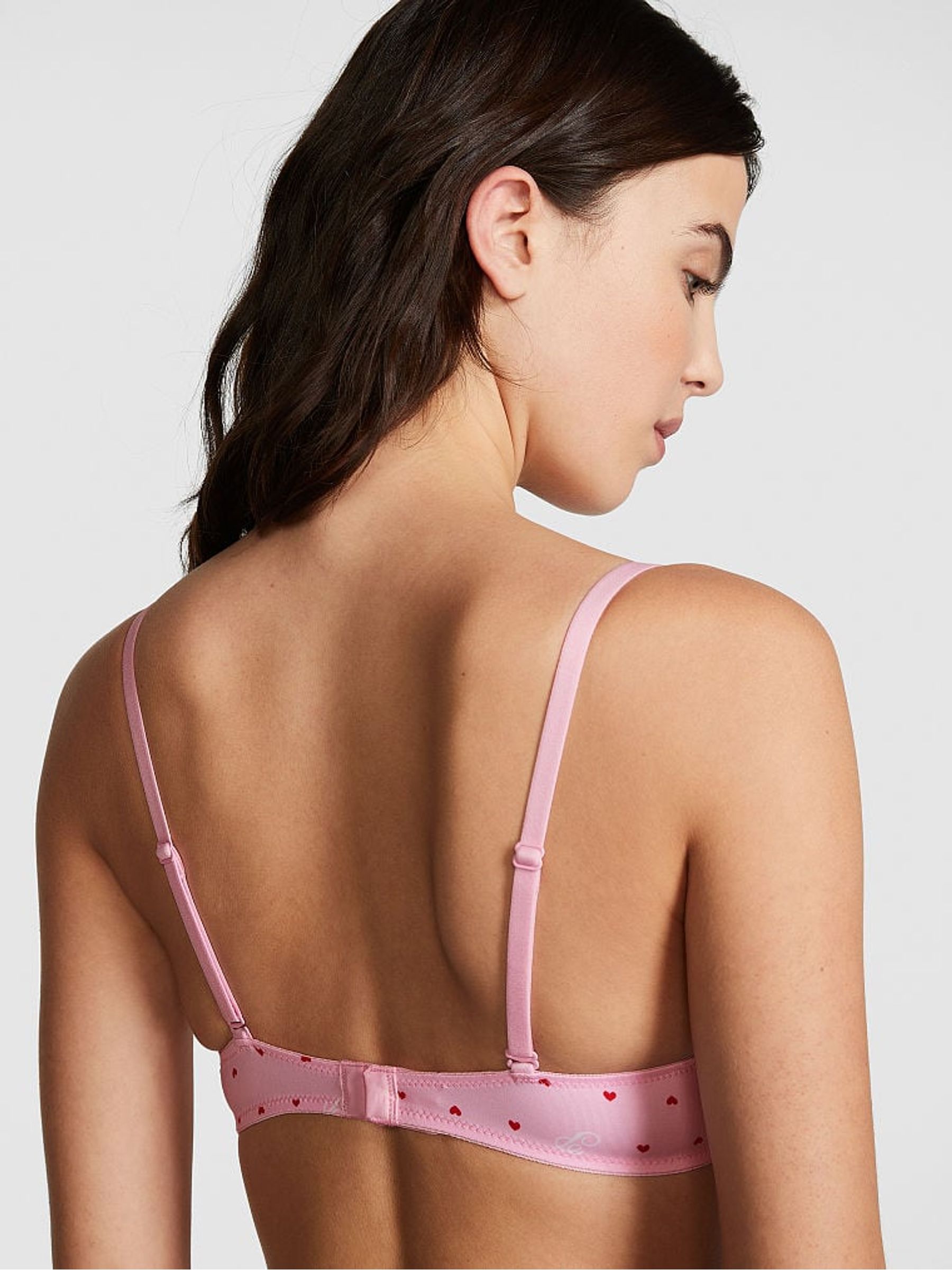 Pink Bubble Heart Script Push Up Bra - Image 2 of 3