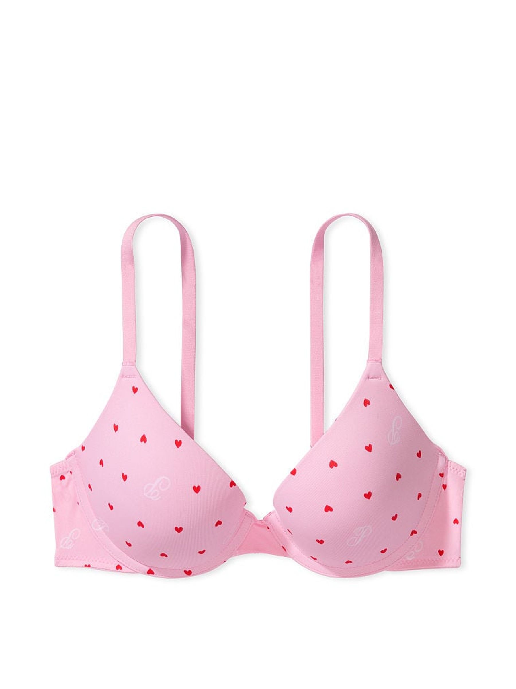 Pink Bubble Heart Script Push Up Bra - Image 3 of 3