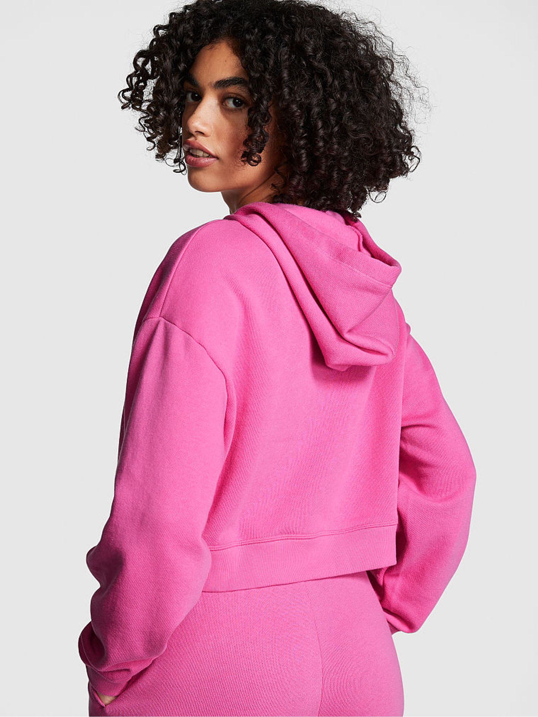 Sizzling Strawberry Pink Cropped Hoodie - Image 2 of 3