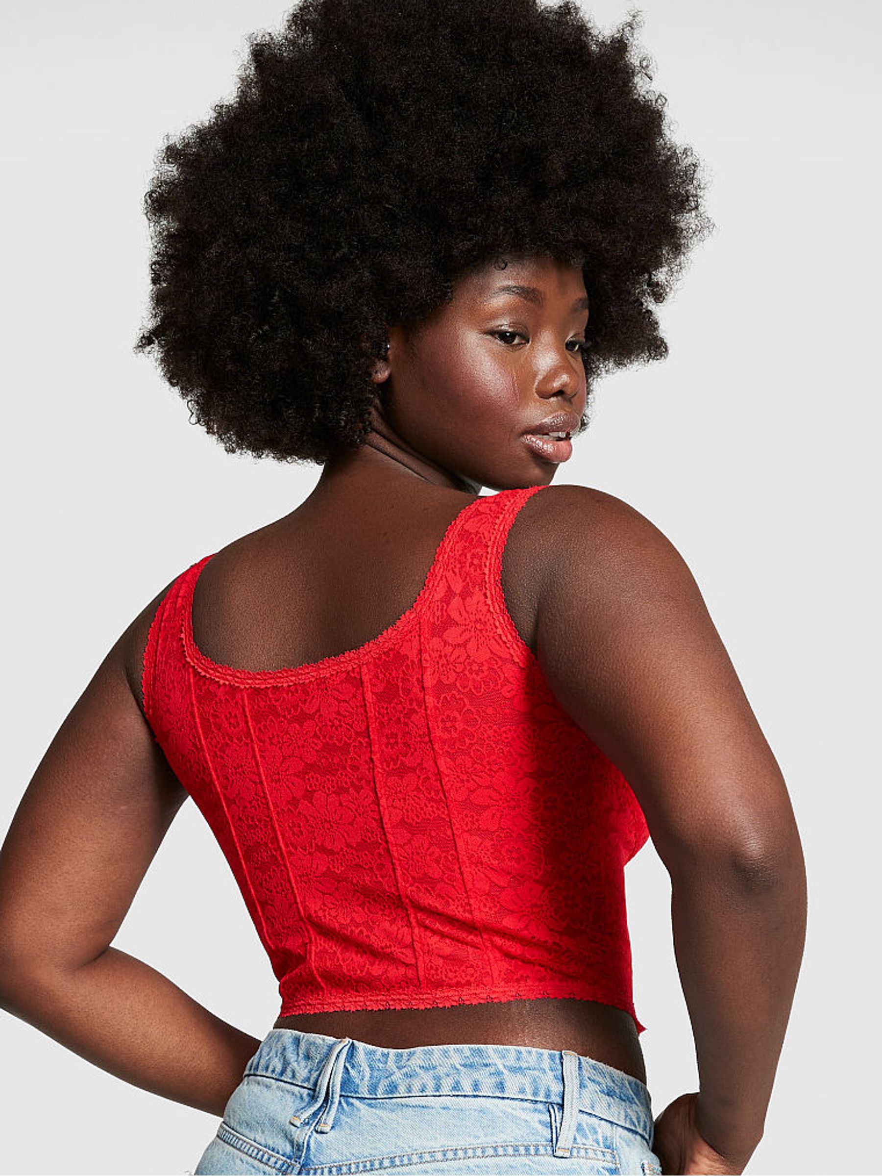 Red Pepper Lace Corset Bra - Image 2 of 3
