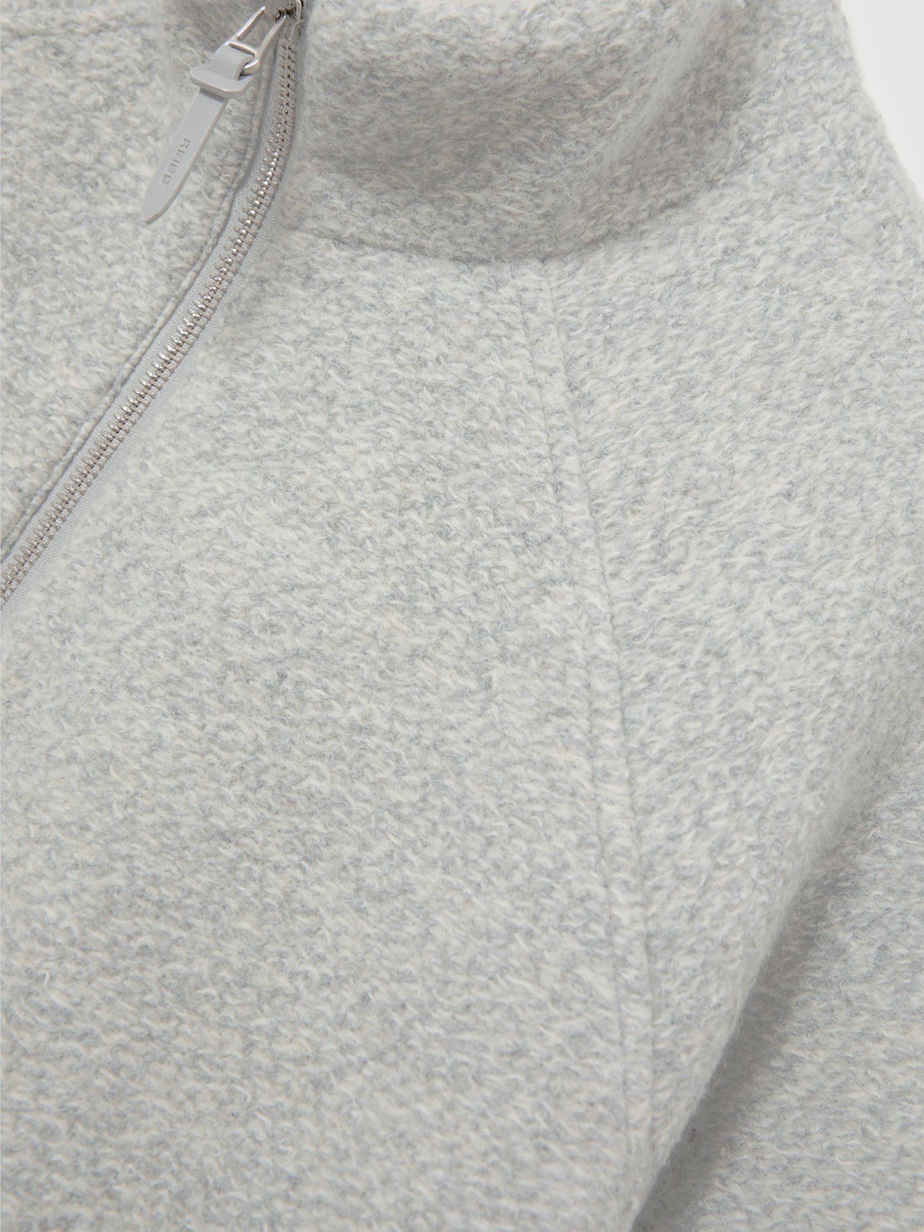 Bouclé Zip-Through Jacket with Wool in Soft Grey - Image 7 of 7