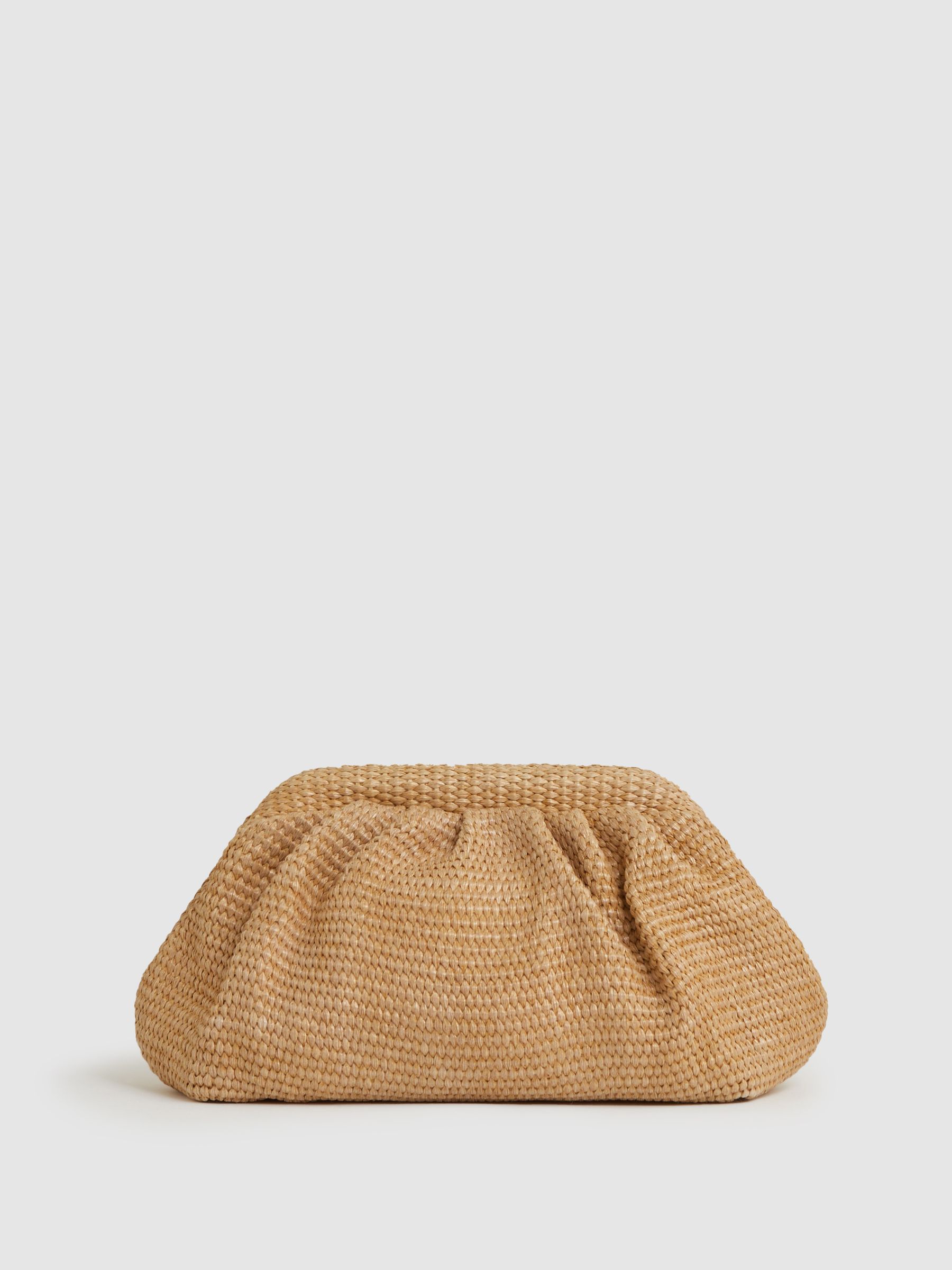 Raffia-Effect Clutch Bag in Natural - image 3
