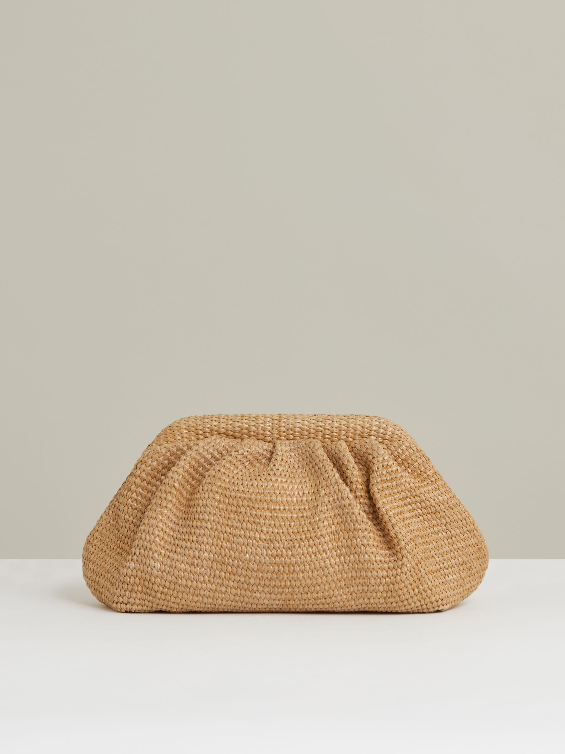 Raffia Clutch Bag in Natural - Image 4 of 6
