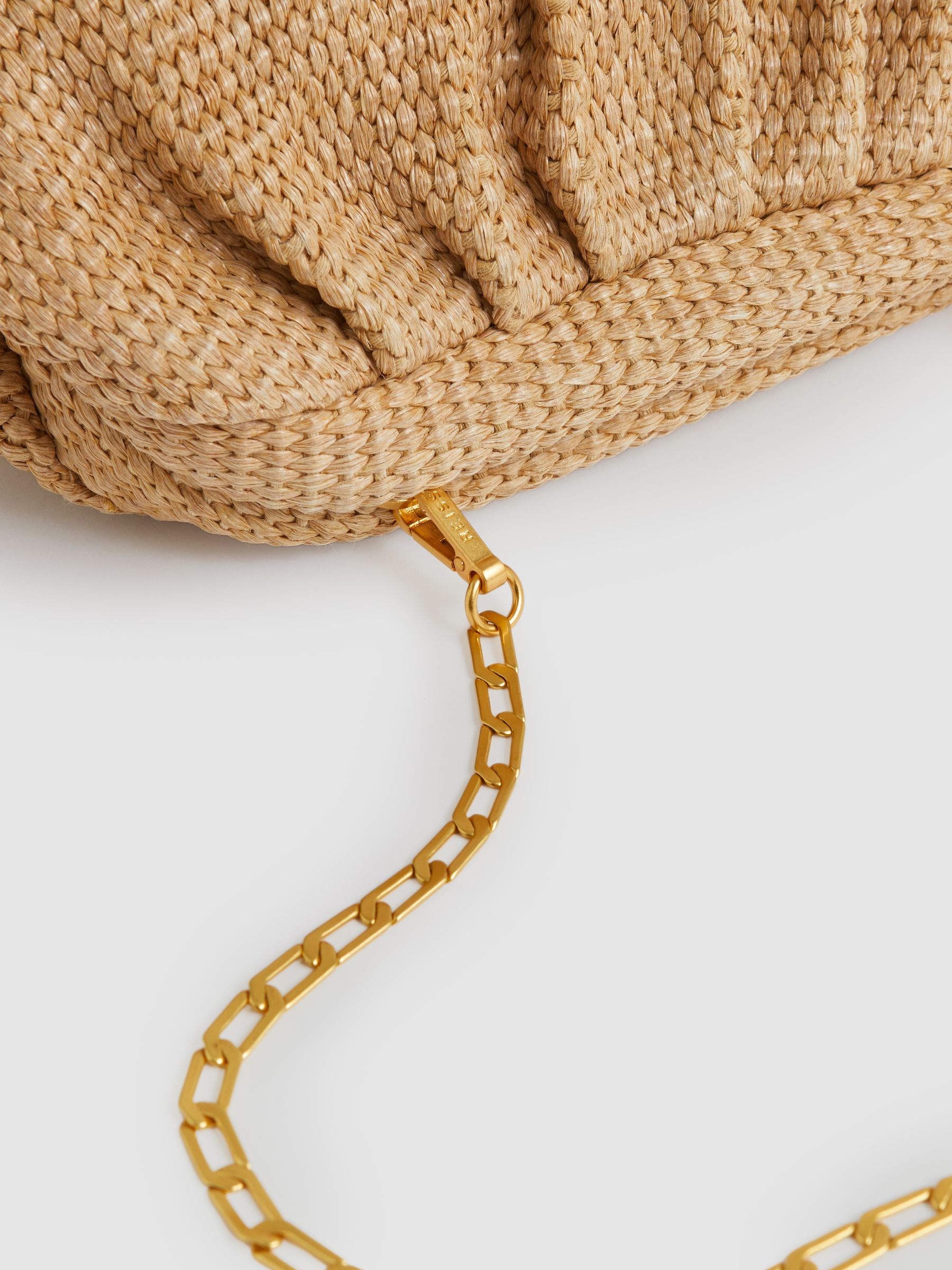 Raffia-Effect Clutch Bag in Natural - image 4