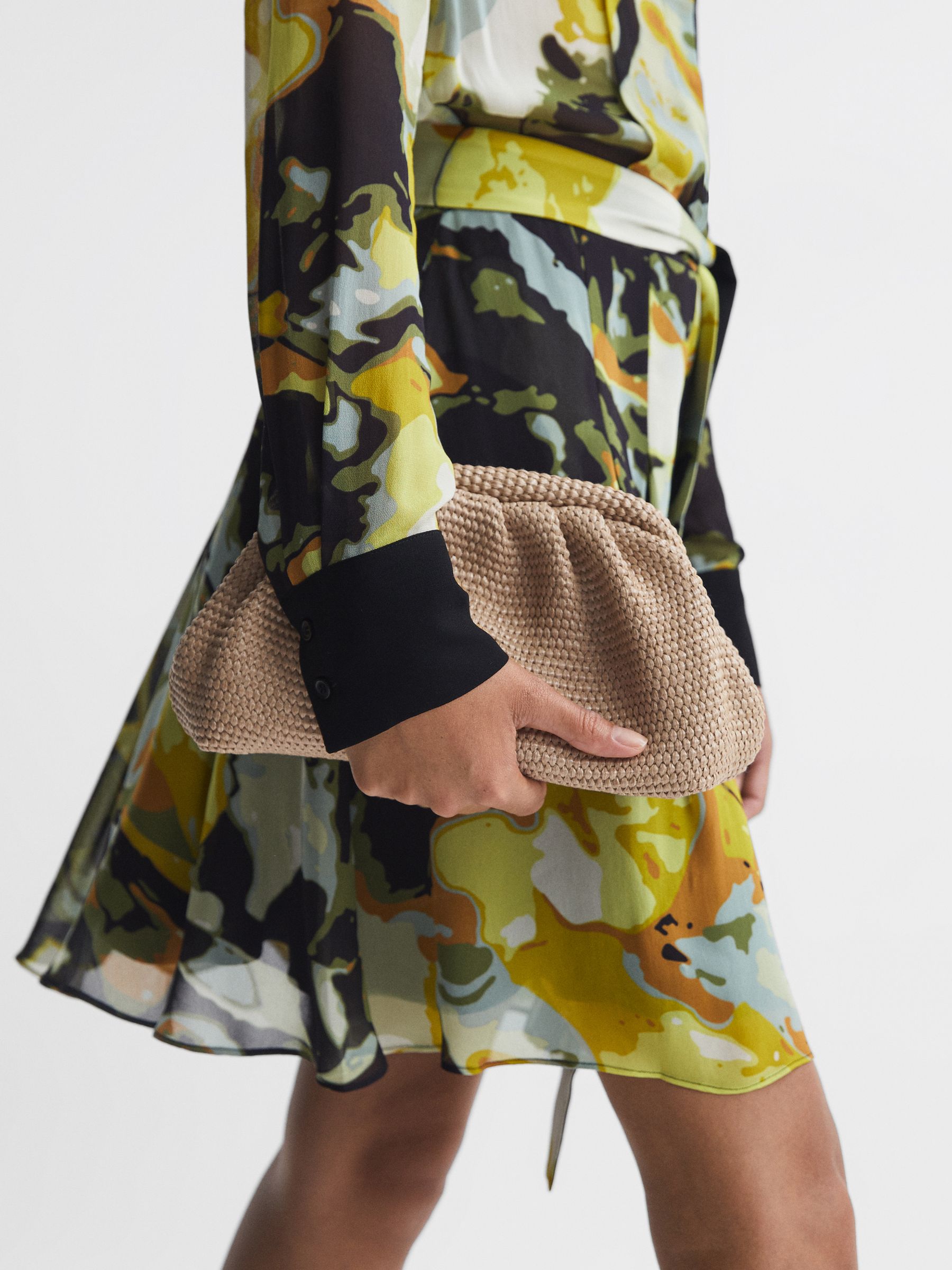 Raffia Clutch Bag in Natural - Image 6 of 6