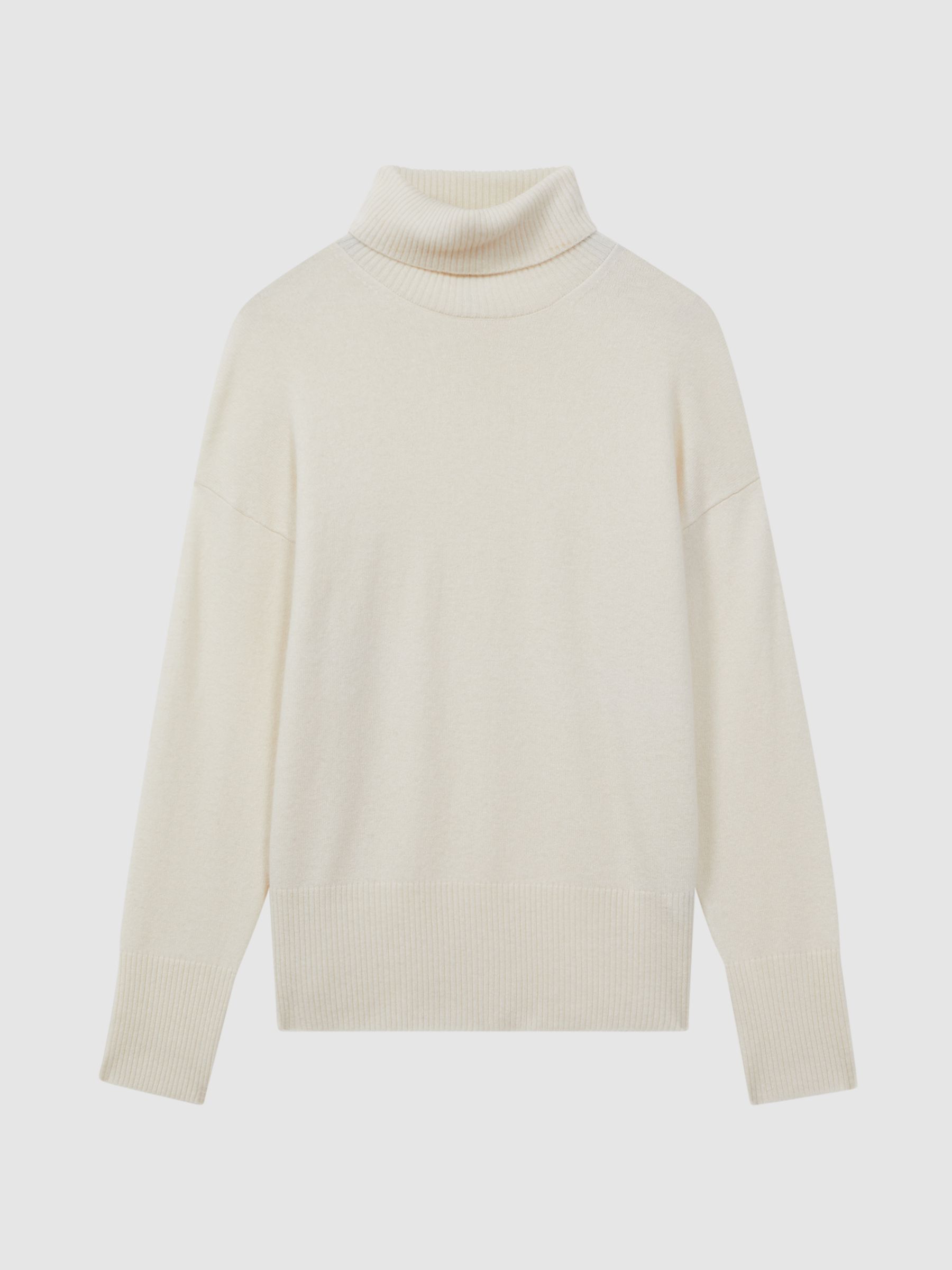 Wool Blend Roll Neck Jumper in Cream - Image 2 of 6 Wool Blend Roll Neck Jumper in Cream - Image 2 of 6