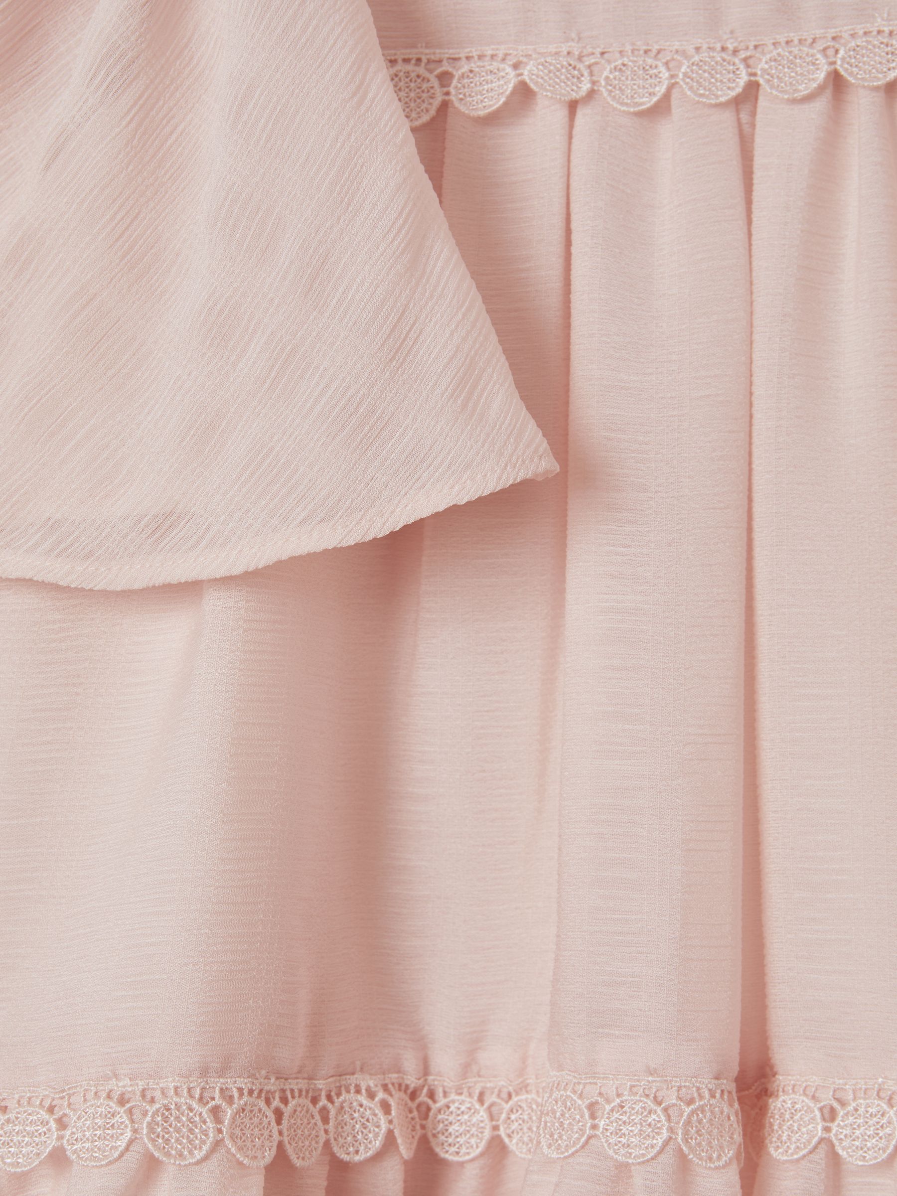 13-14 yrs Tiered Embroidered Dress in Pink - Image 6 of 6