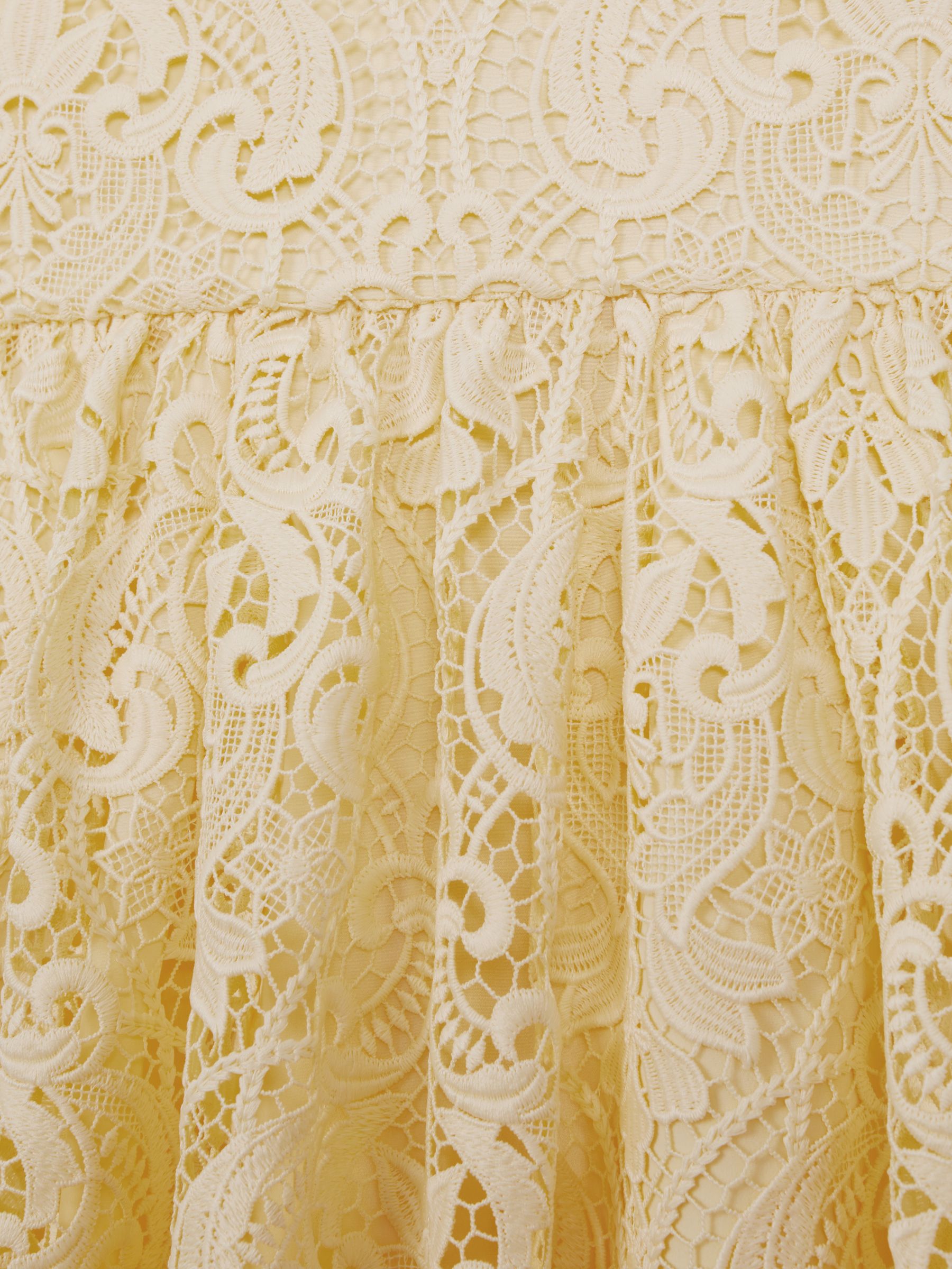 9-13 yrs Fit-and-Flare Lace Dress in Lemon - Image 6 of 6
