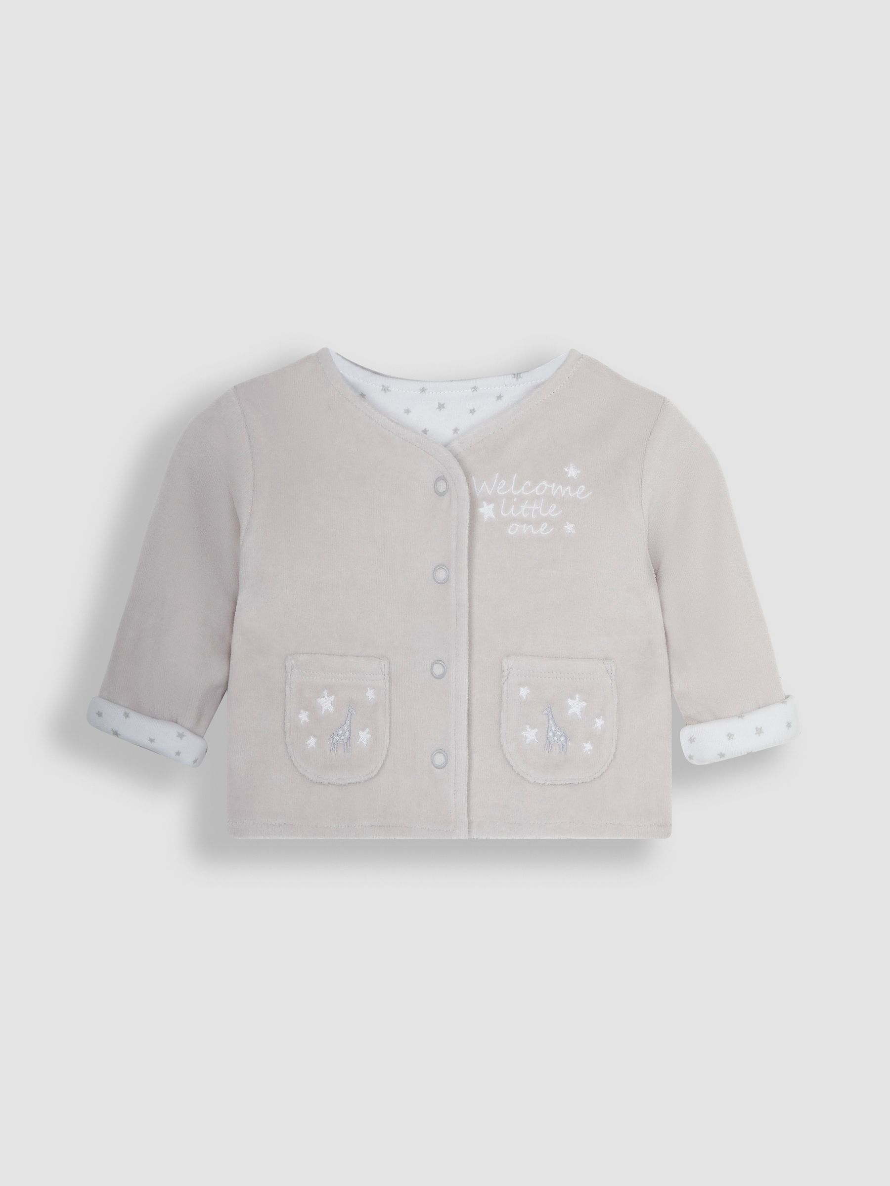 2-Piece Welcome Little One Sleepsuit & Jacket Set in Grey