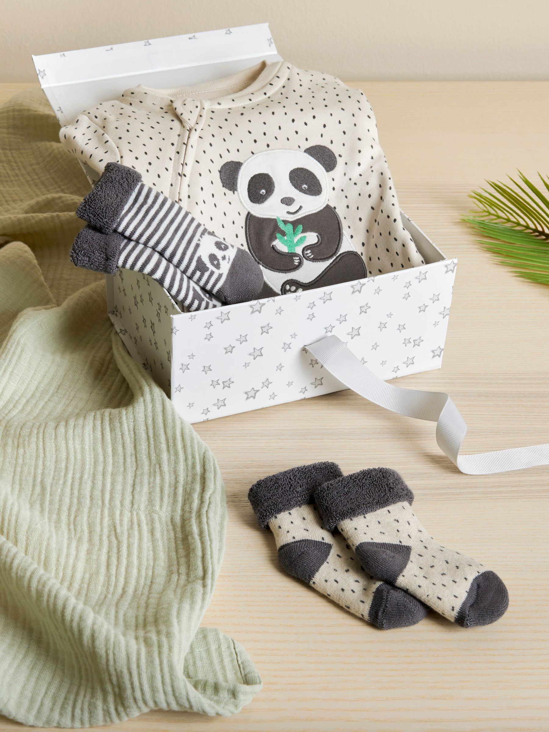 New Baby Panda Gift Set in Stone - Image 1 of 4