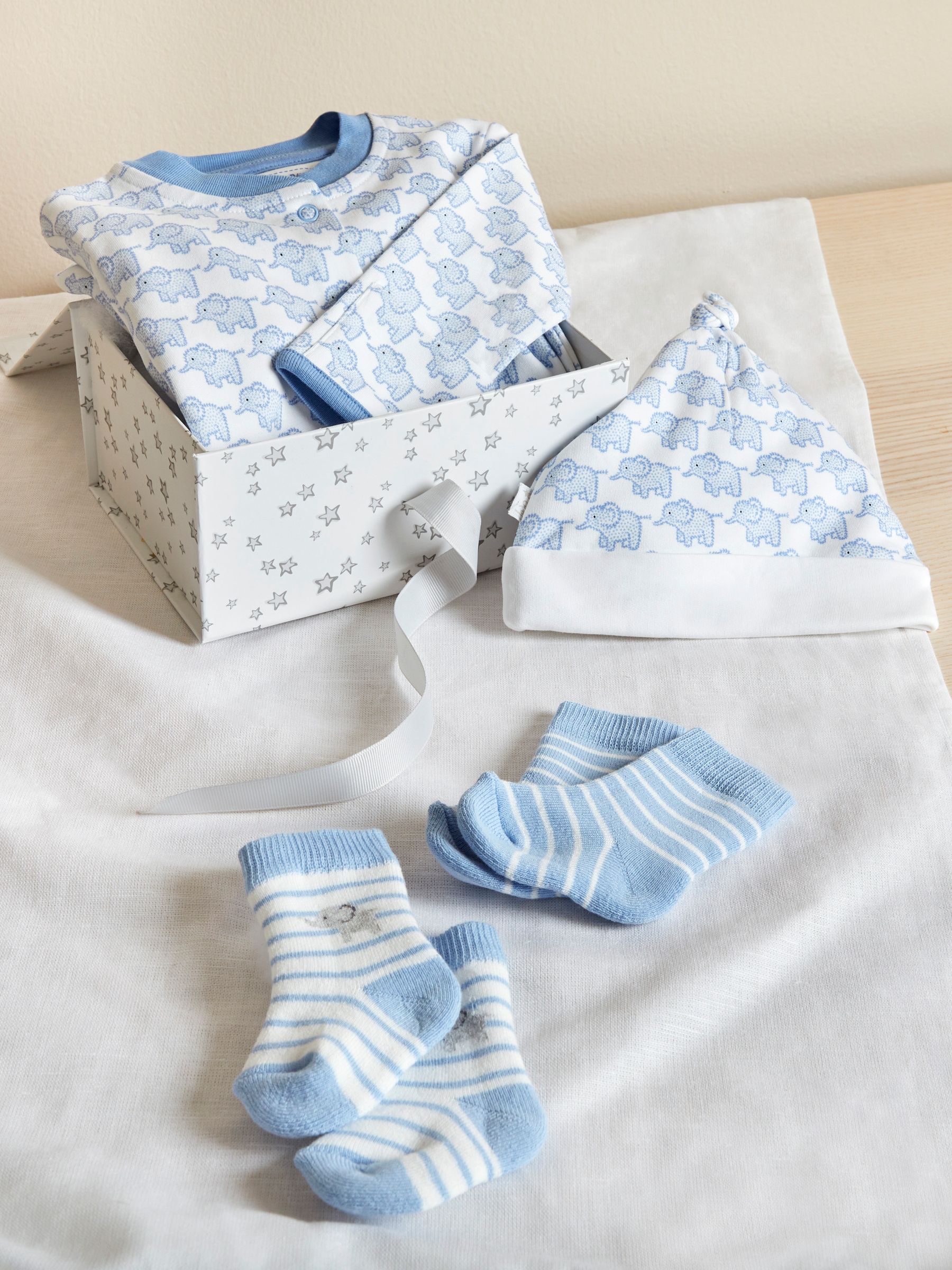 New Baby Elephant Gift Set in Blue - Image 1 of 5