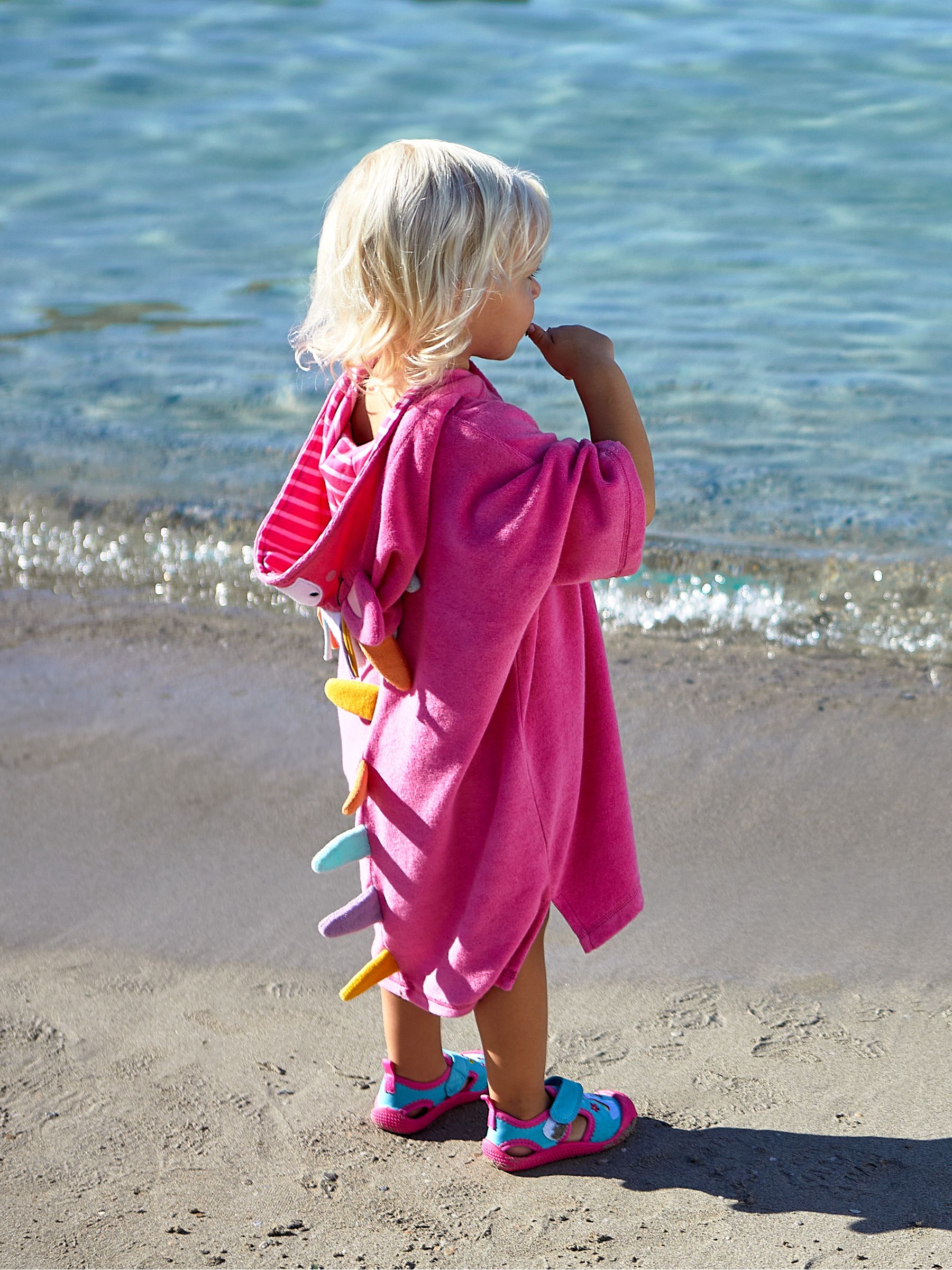 Pink Towelling Hooded Poncho - Image 5 of 5