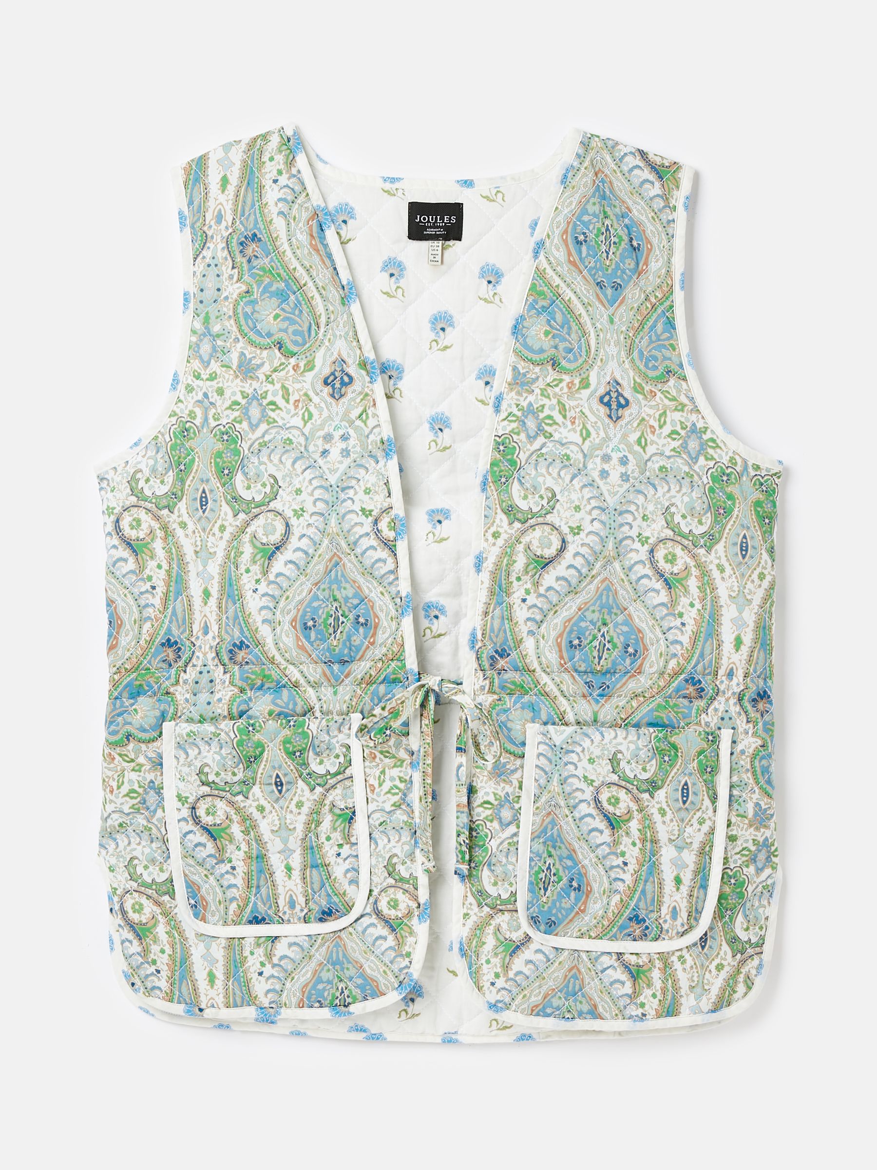 Hatfield Blue Paisley Cotton Quilted Gilet - Image 10 of 10