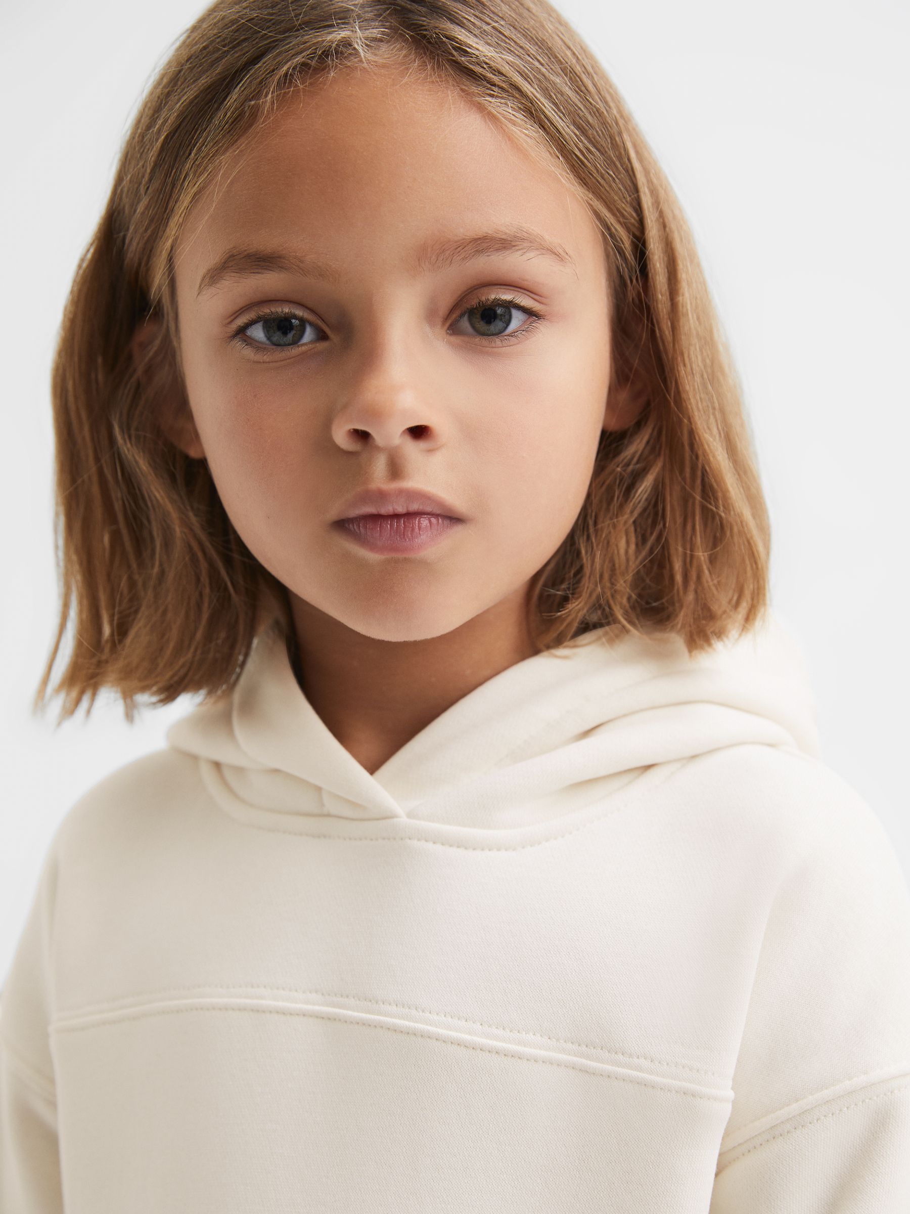 9-13 yrs Cotton Blend Colourblock Hoodie and Joggers Set in Ecru - Image 6 of 11