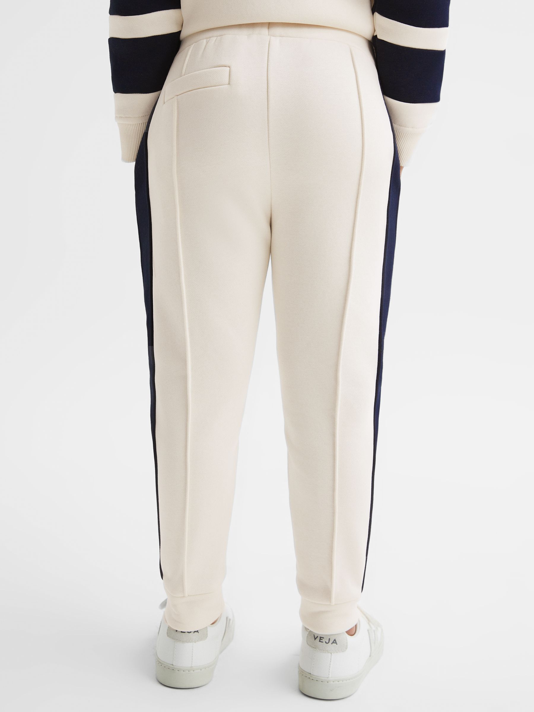 9-13 yrs Cotton Blend Colourblock Hoodie and Joggers Set in Ecru - Image 8 of 11