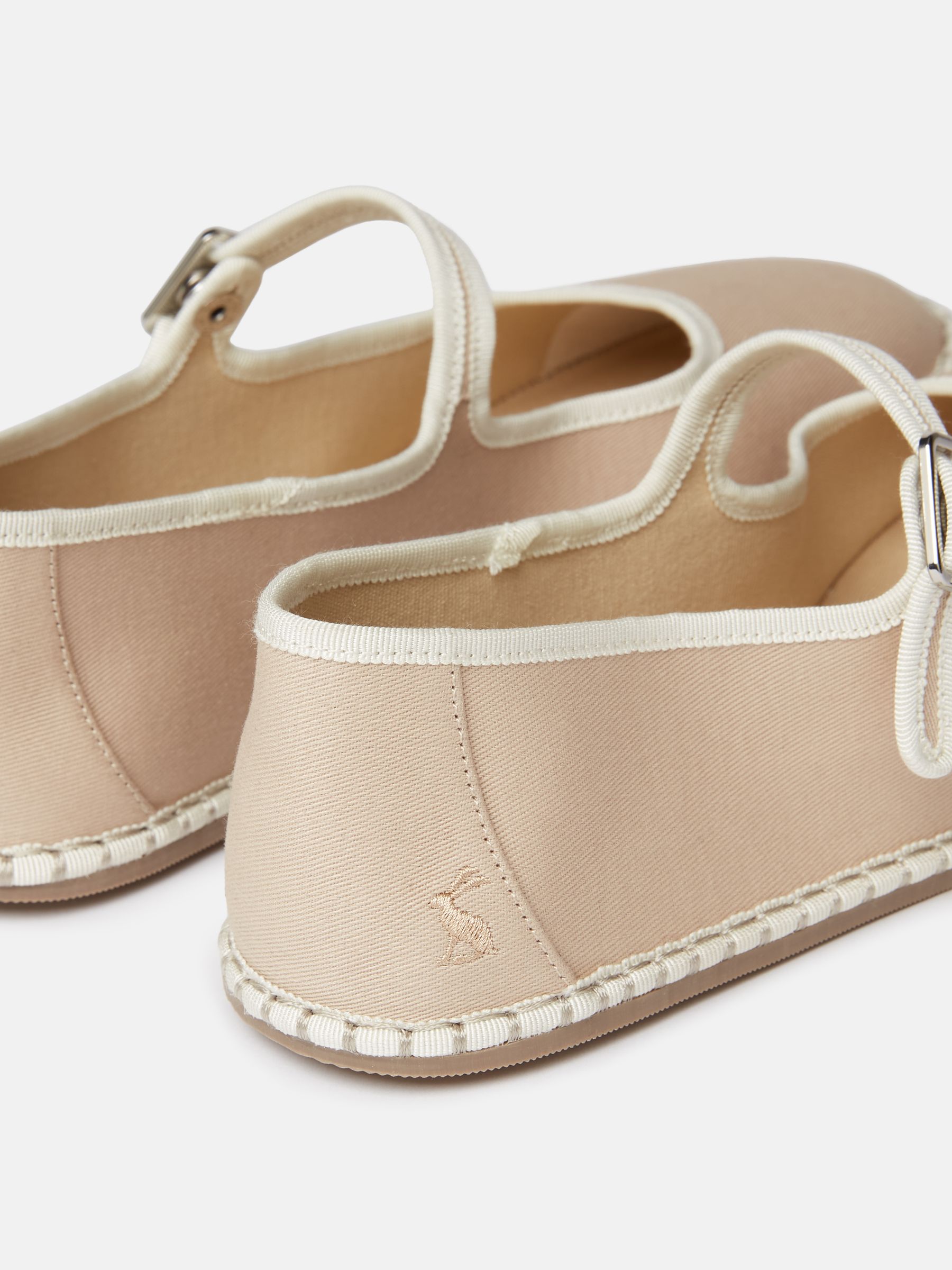 Maddison Neutral Canvas Mary Jane Shoes - Image 4 of 6