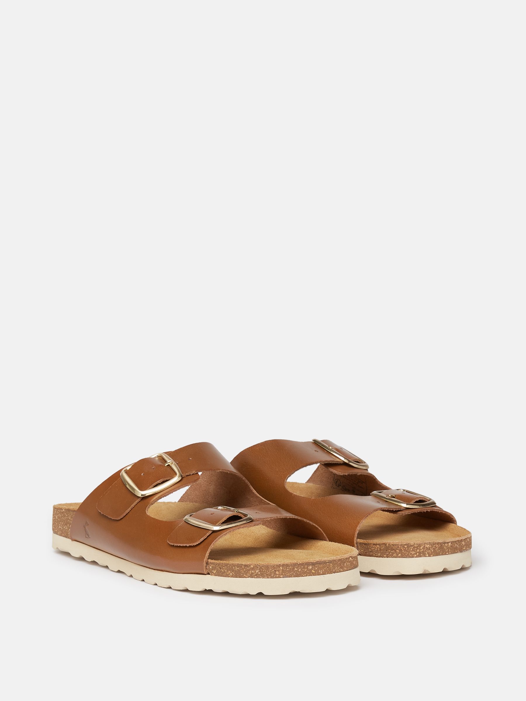 Celeste Tan Brown Double Strap Sandals - Image 2 of 5