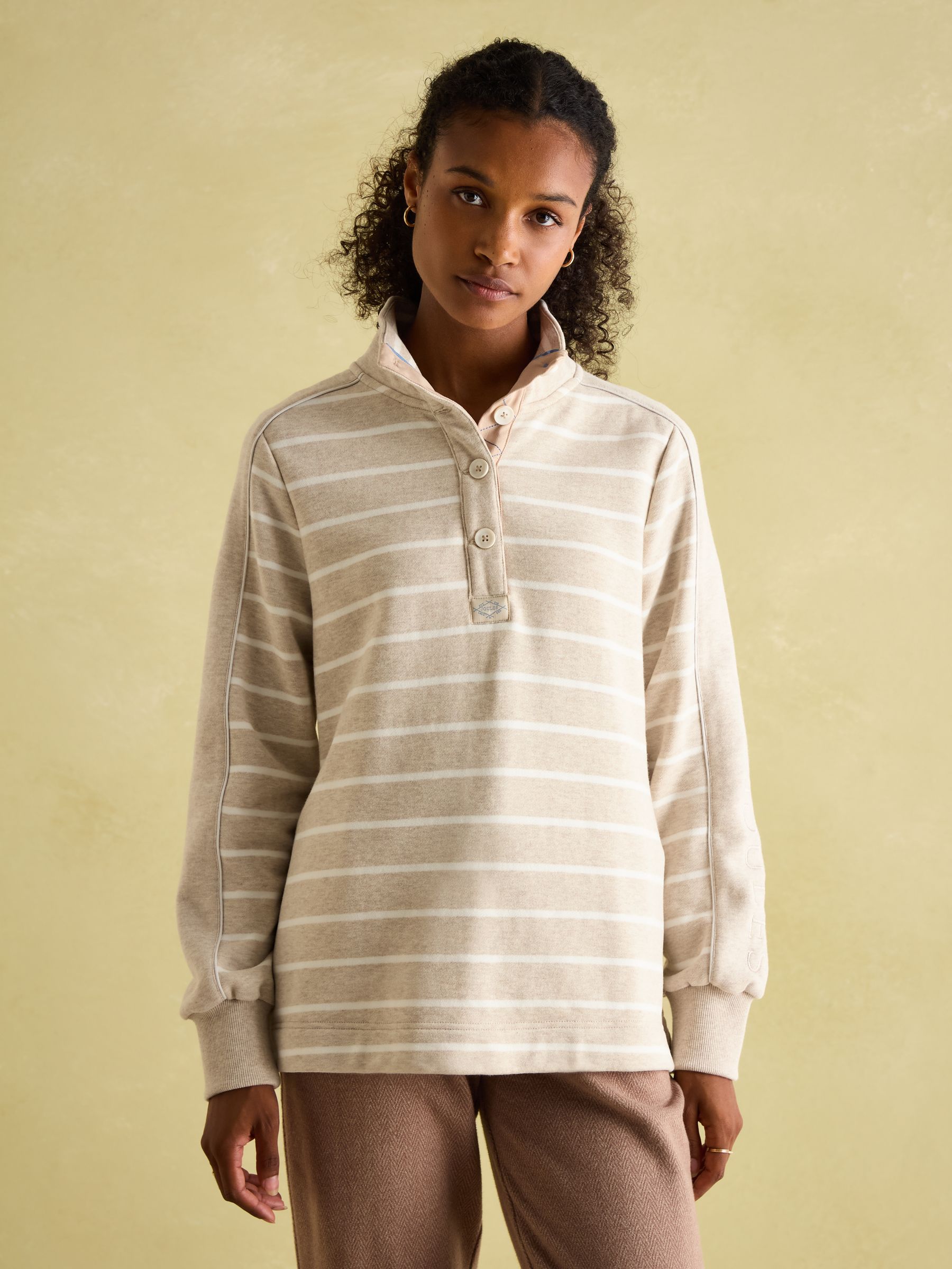 Southwold Oatmarl Button Down Striped Sweatshirt - Image 1 of 9