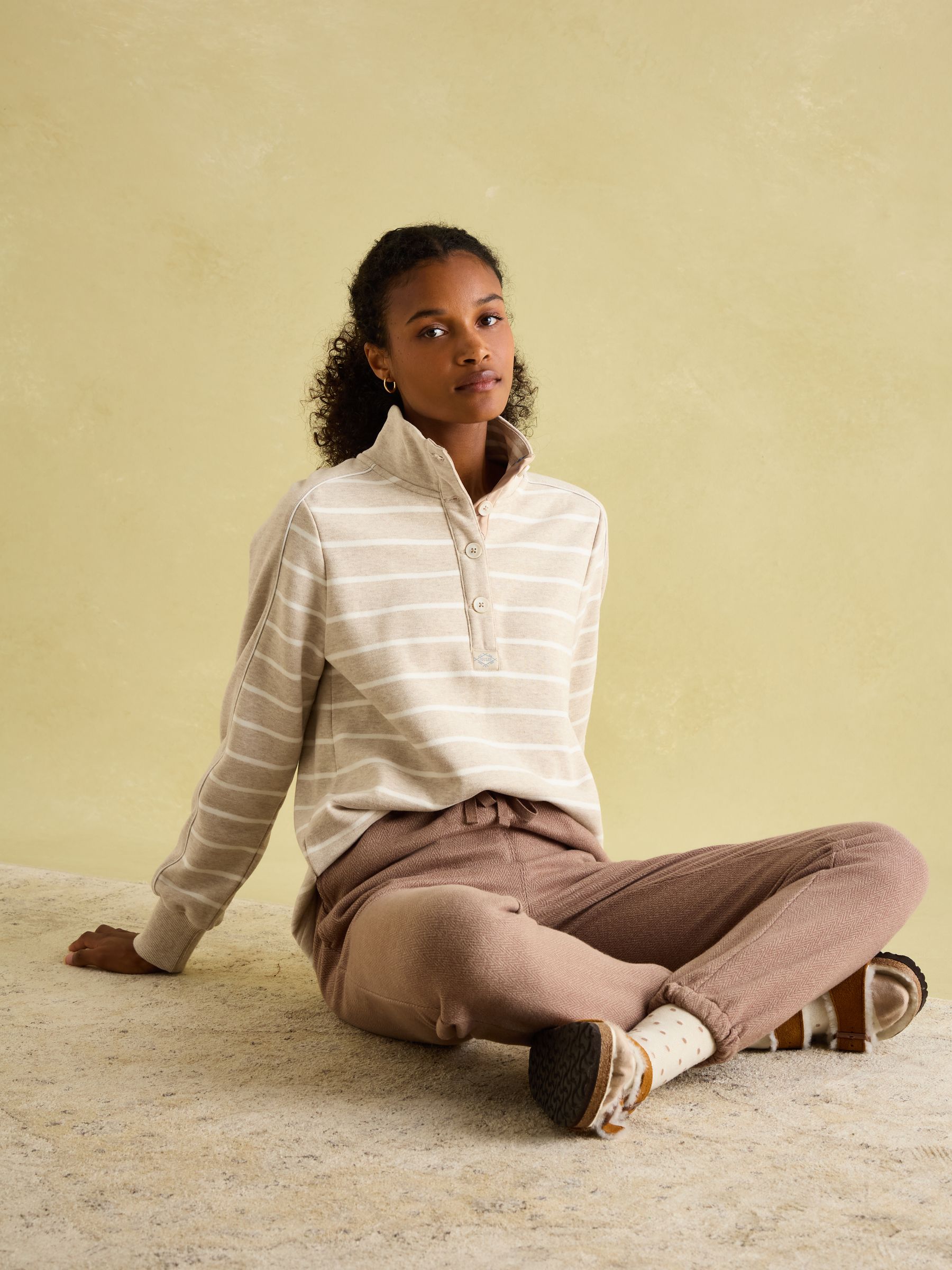 Southwold Oatmarl Button Down Striped Sweatshirt - Image 3 of 9