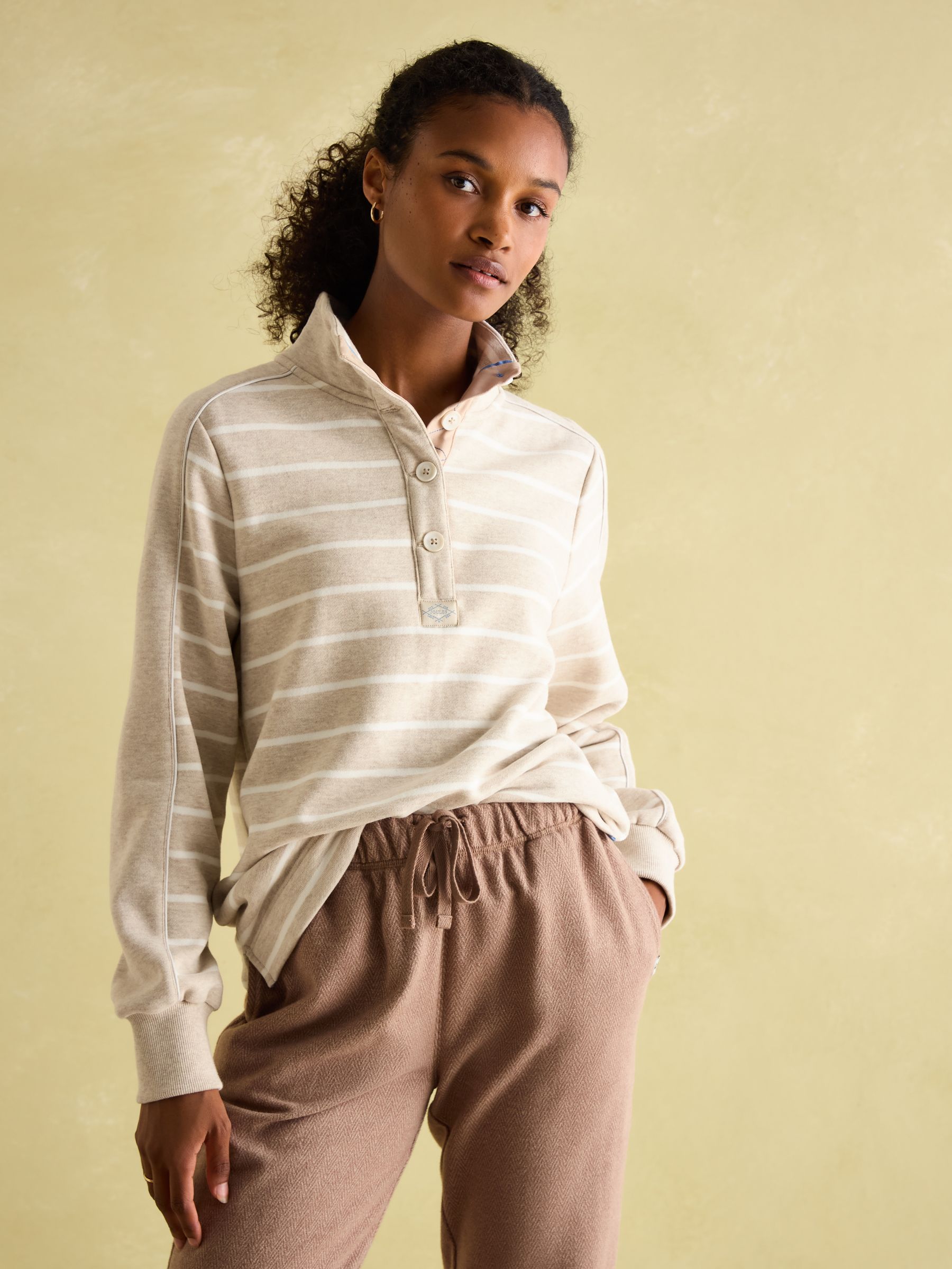 Southwold Oatmarl Button Down Striped Sweatshirt - Image 8 of 9