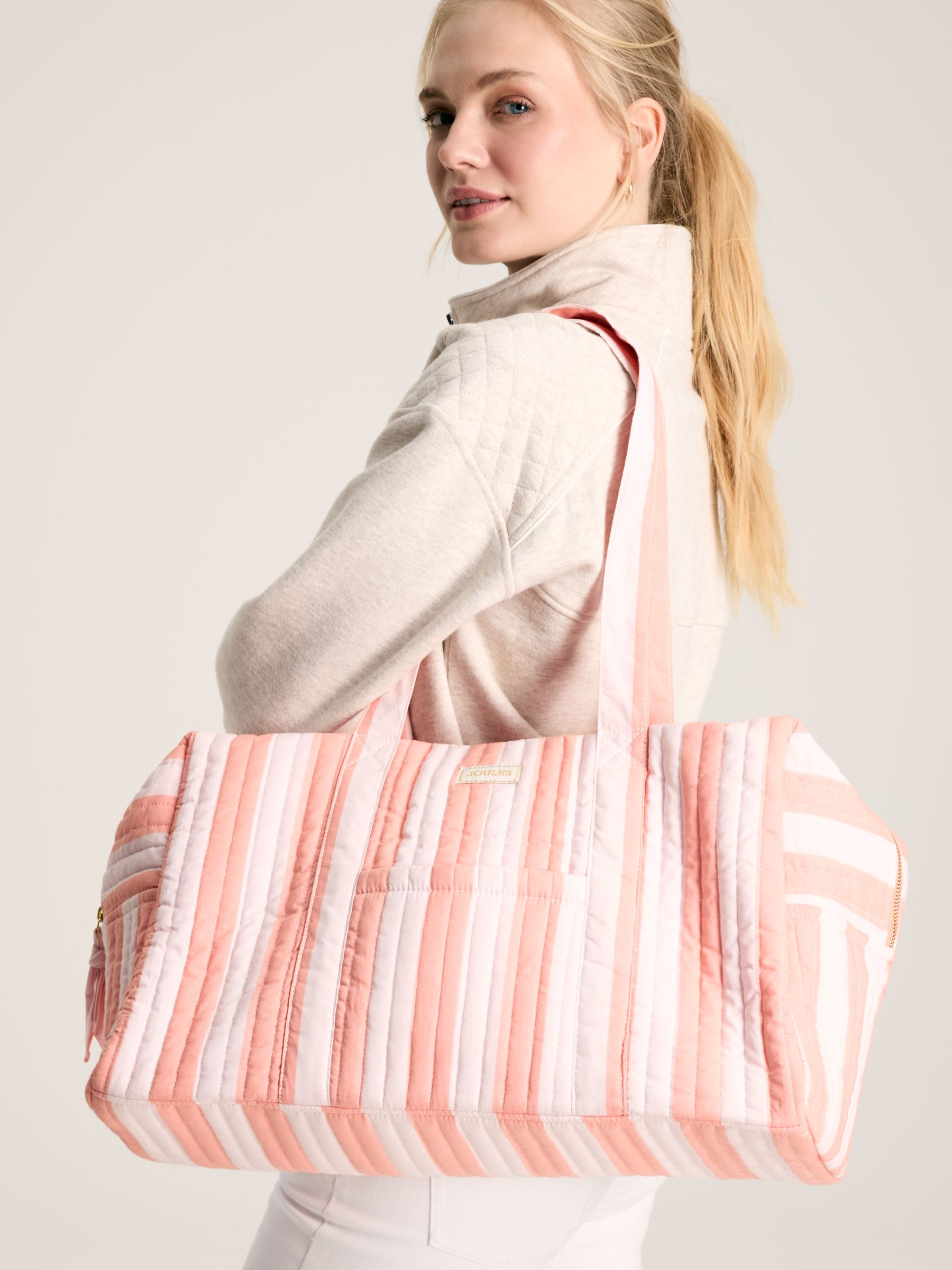 Joules Sales Joules Weekend Bag Dolly Pink Orange Striped Weekend