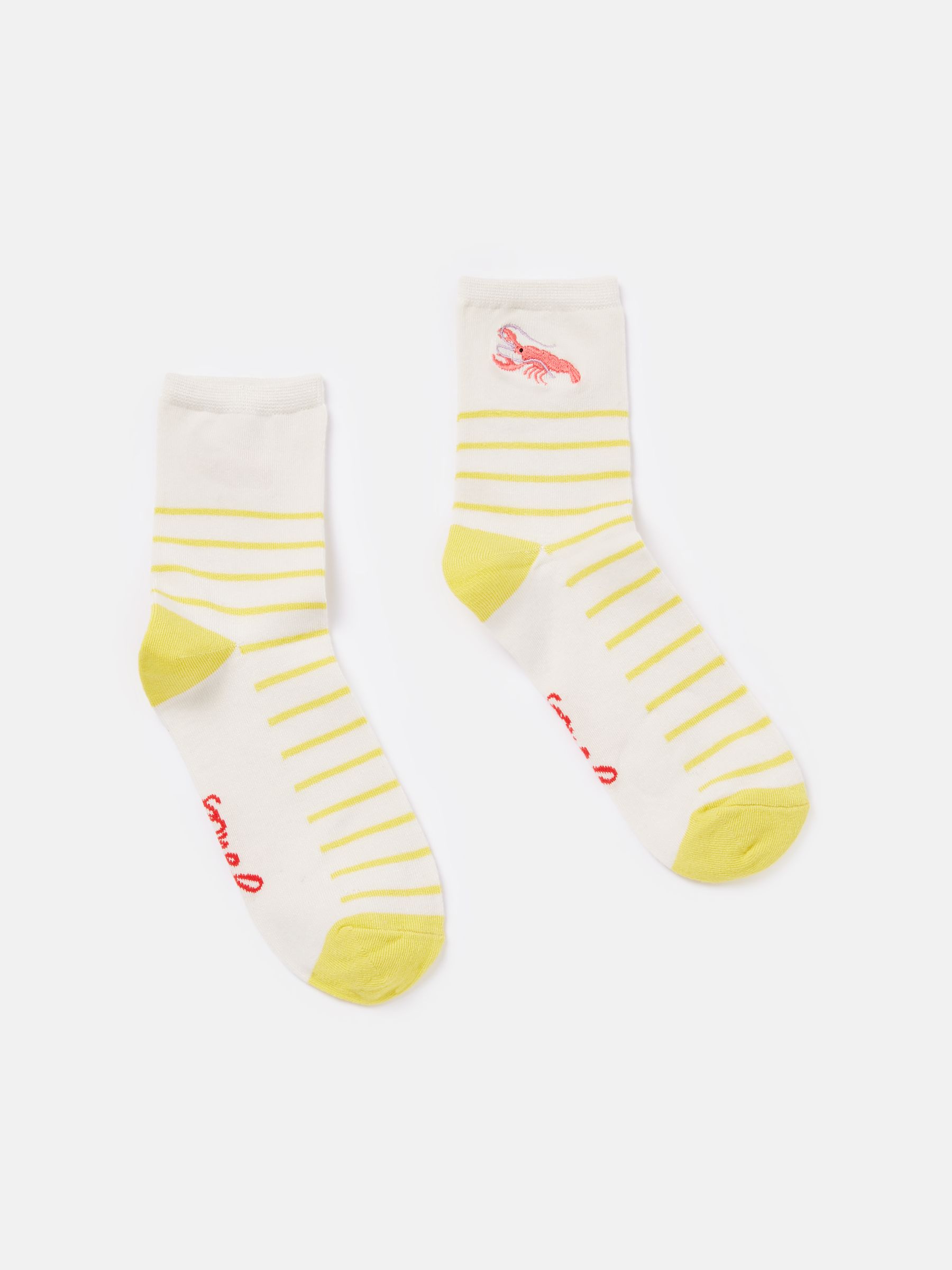 Embroidered Yellow/White Ankle Socks - Image 1 of 3