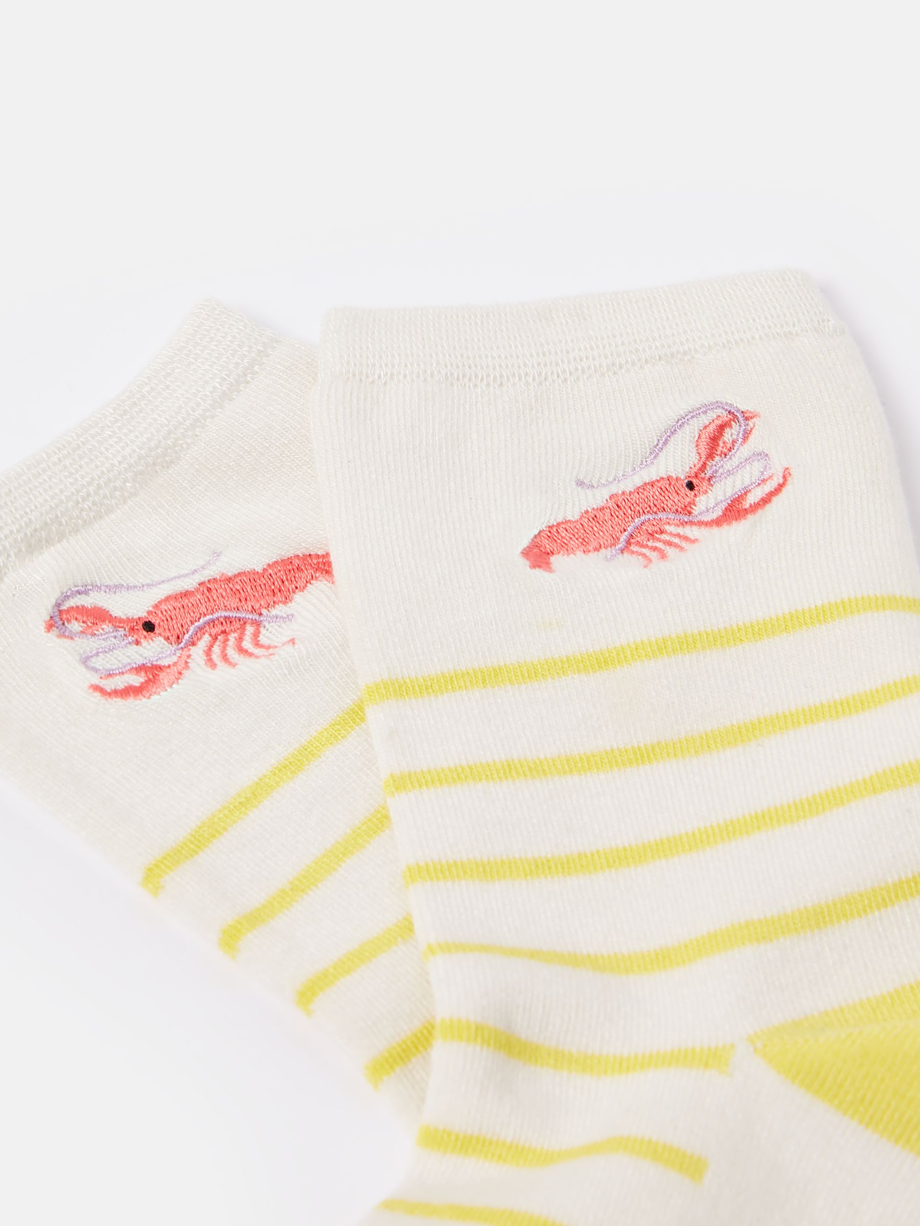 Embroidered Yellow/White Ankle Socks - Image 3 of 3