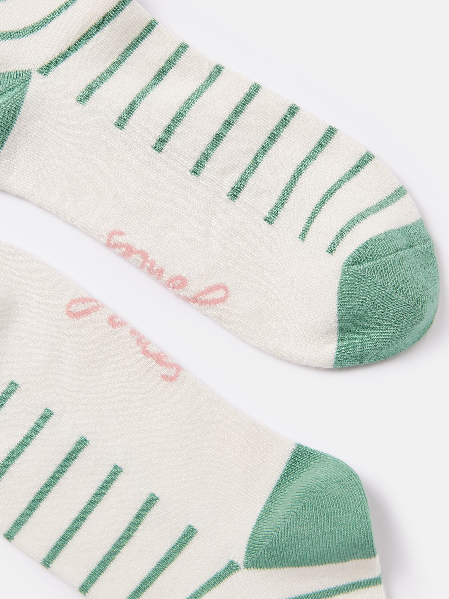 Embroidered Green/White Ankle Socks - Image 2 of 3