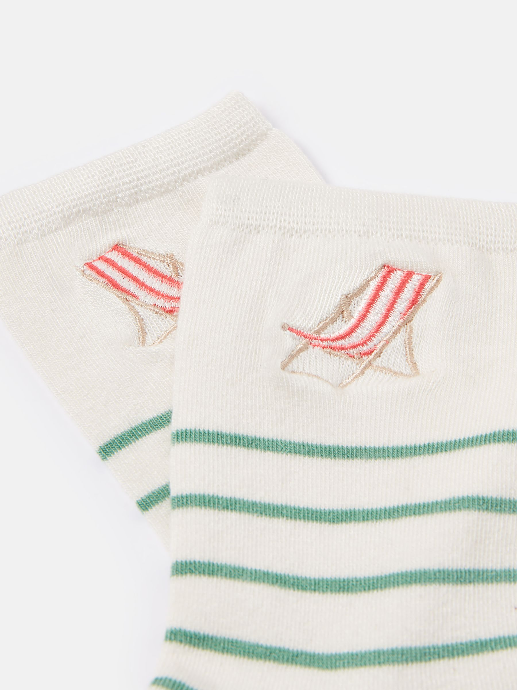 Embroidered Green/White Ankle Socks - Image 3 of 3