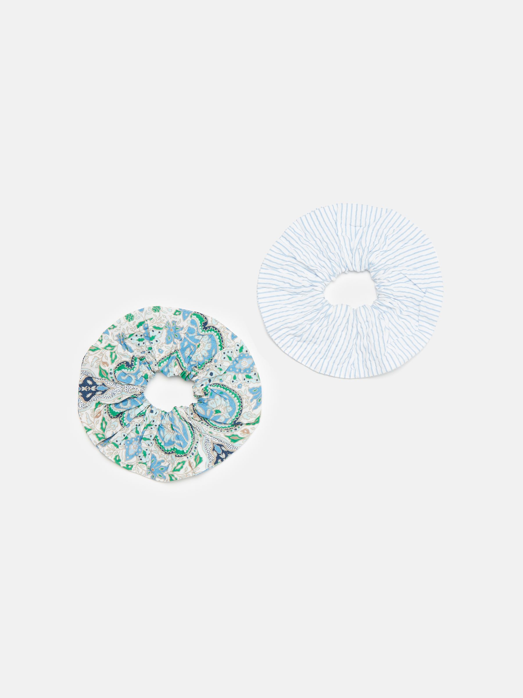 Annika Blue Pack of Two Cotton Scrunchies - Image 1 of 2
