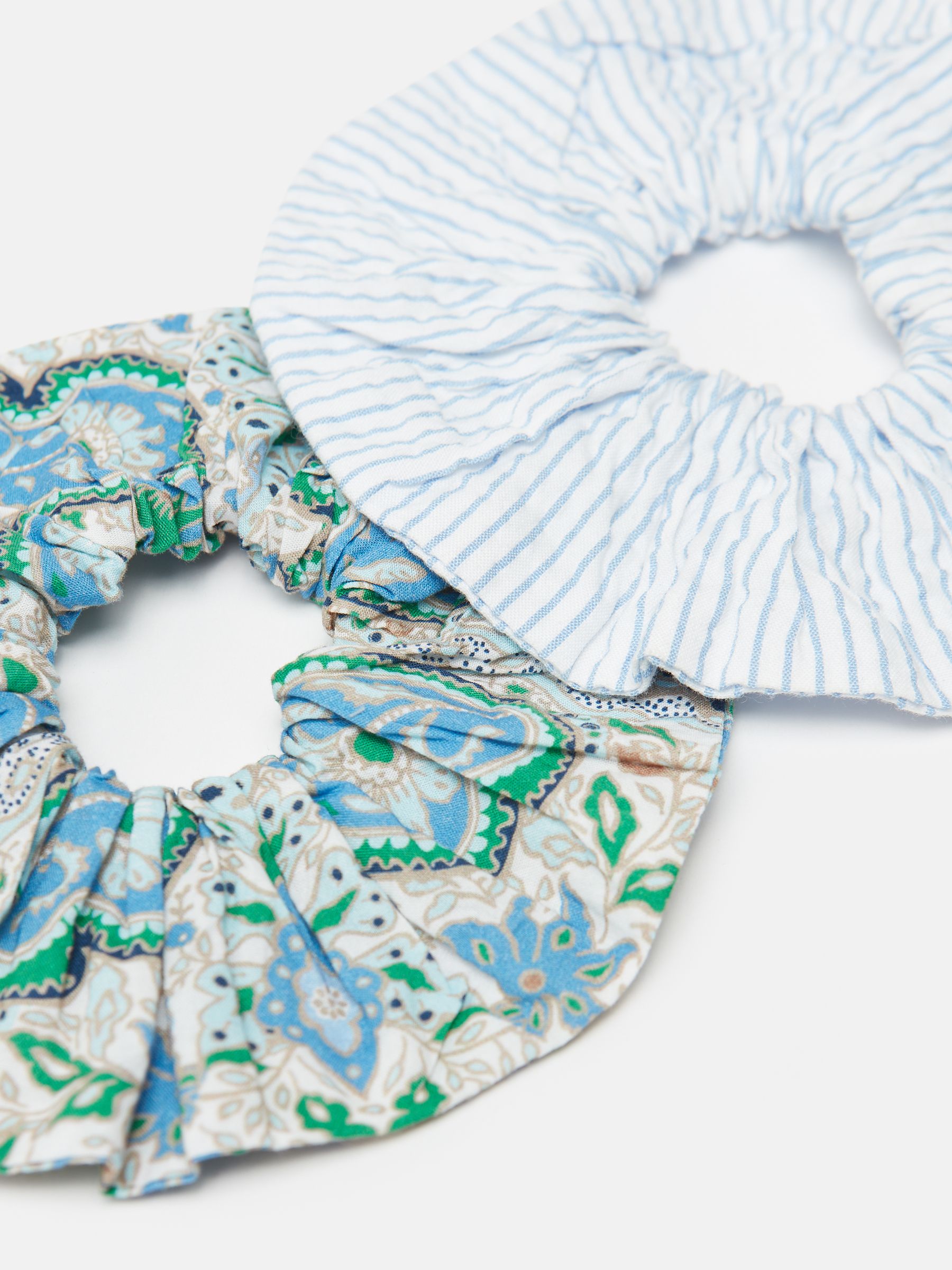 Annika Blue Pack of Two Cotton Scrunchies - Image 2 of 2