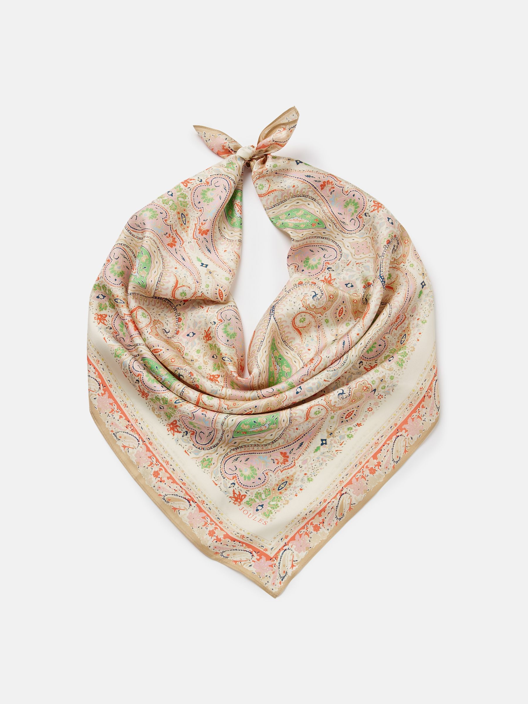 Bloomfield Cream Paisley Square Silk Scarf - Image 3 of 5