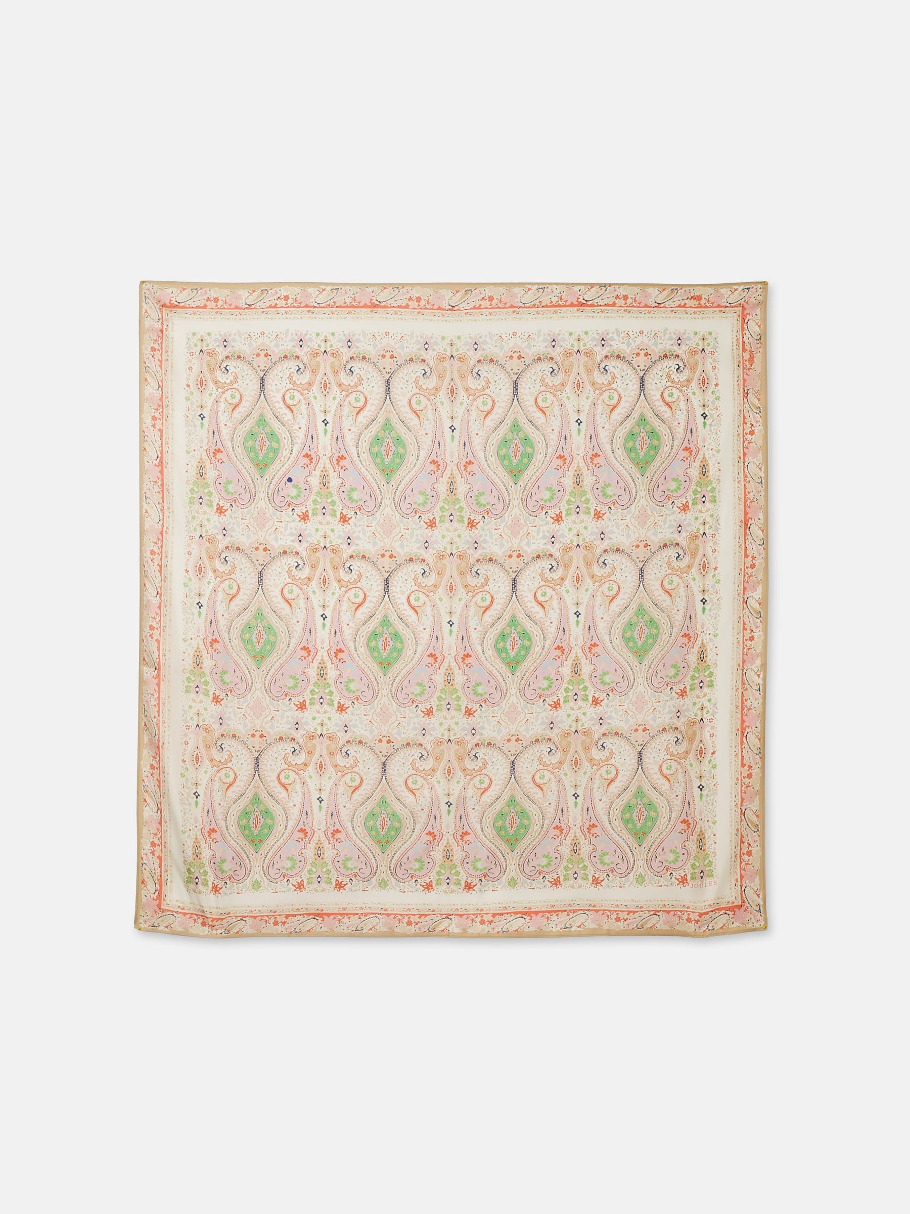 Bloomfield Cream Paisley Square Silk Scarf - Image 5 of 5