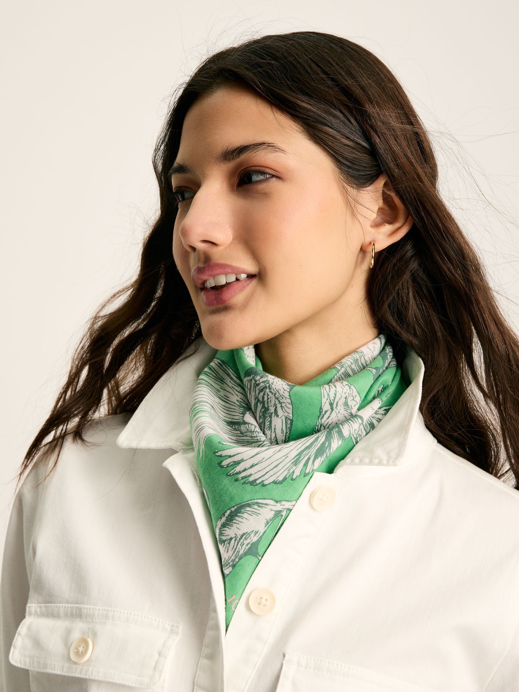 Kensington Green & Pink Cotton Square Scarf - Image 2 of 5