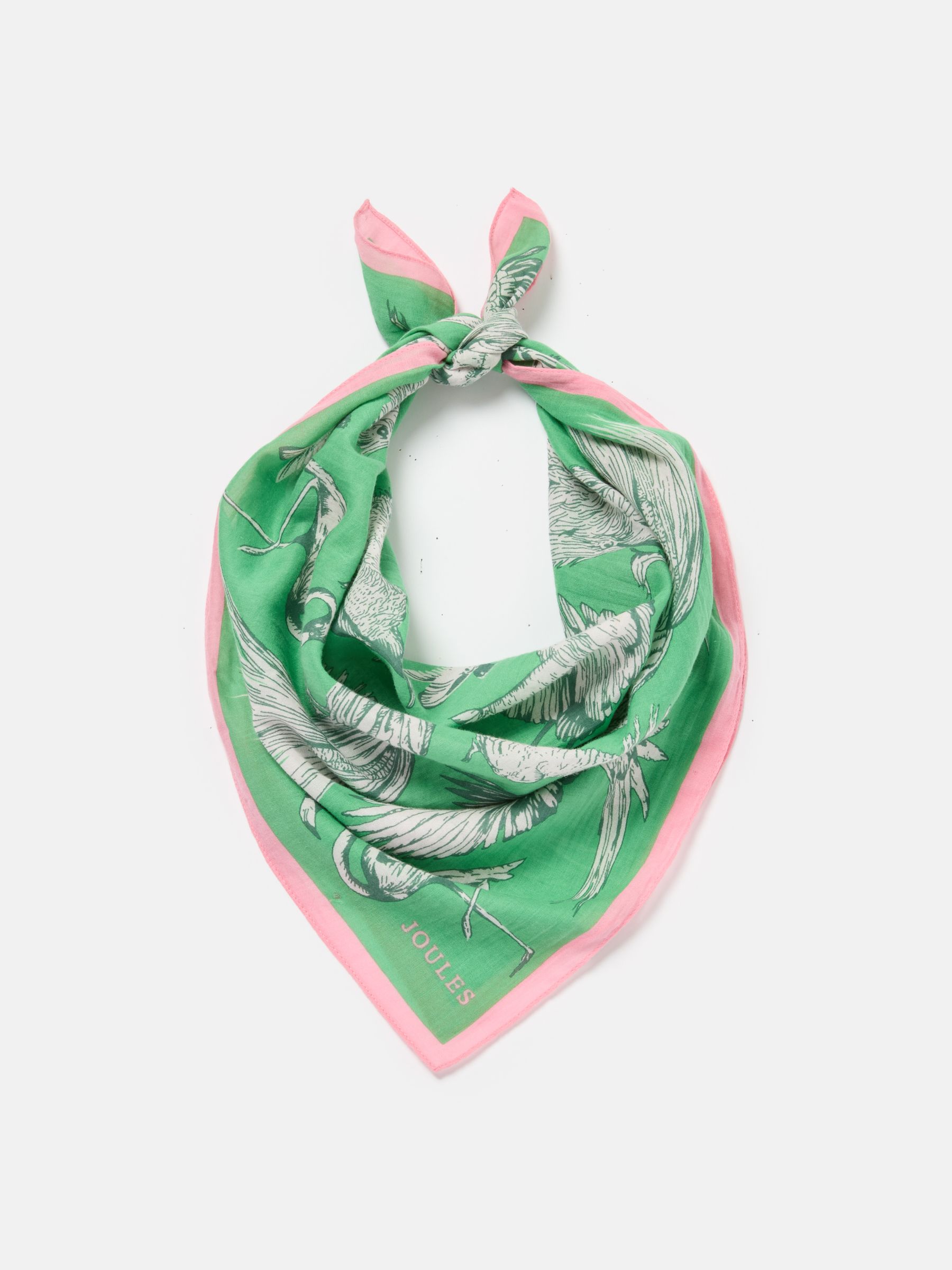 Kensington Green & Pink Cotton Square Scarf - Image 3 of 5